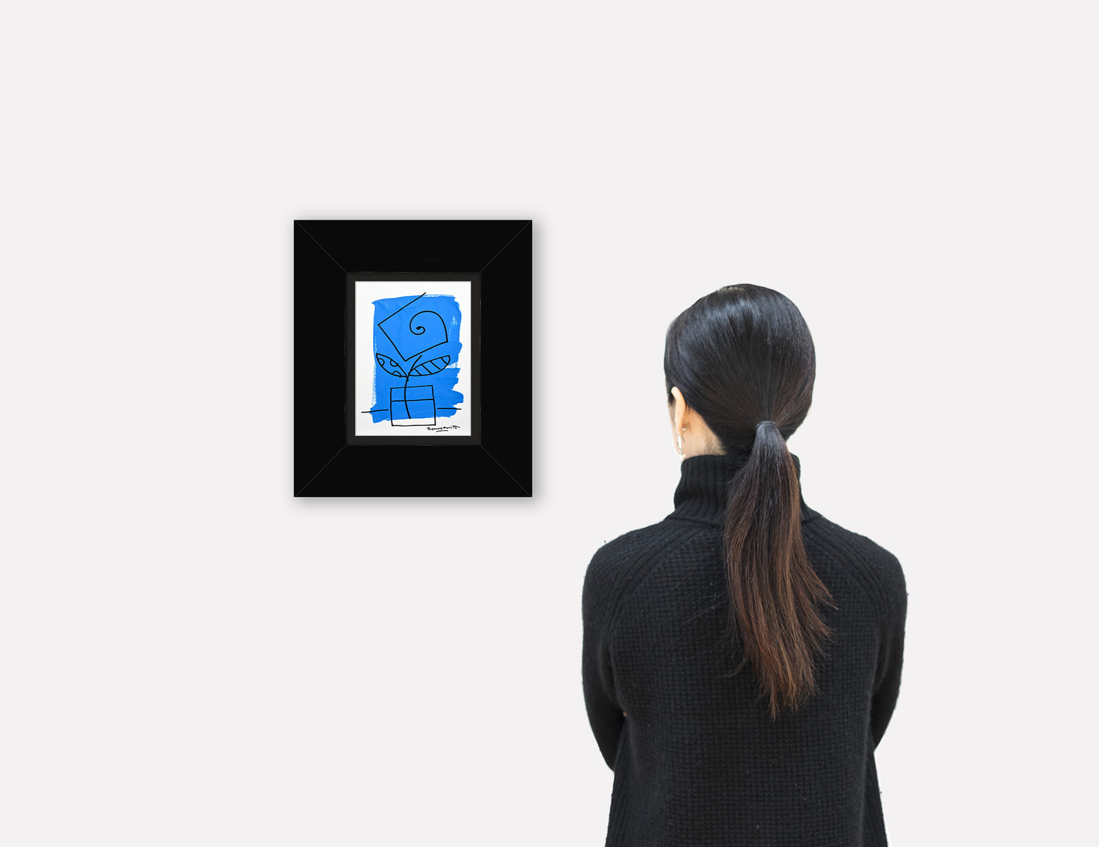 modern pop art two color collection original drawing vibrant home decor