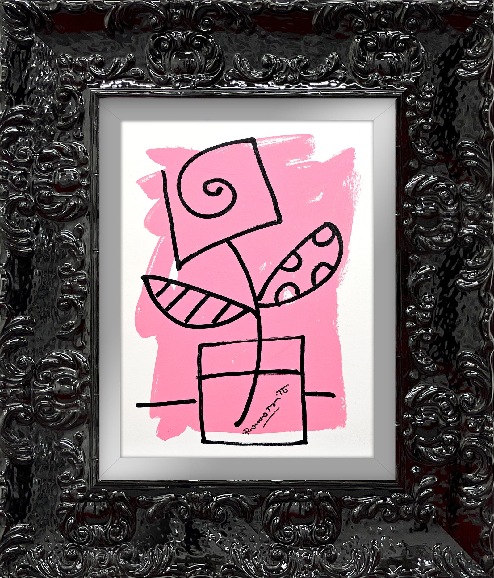 modern pop art two color collection original drawing vibrant home decor