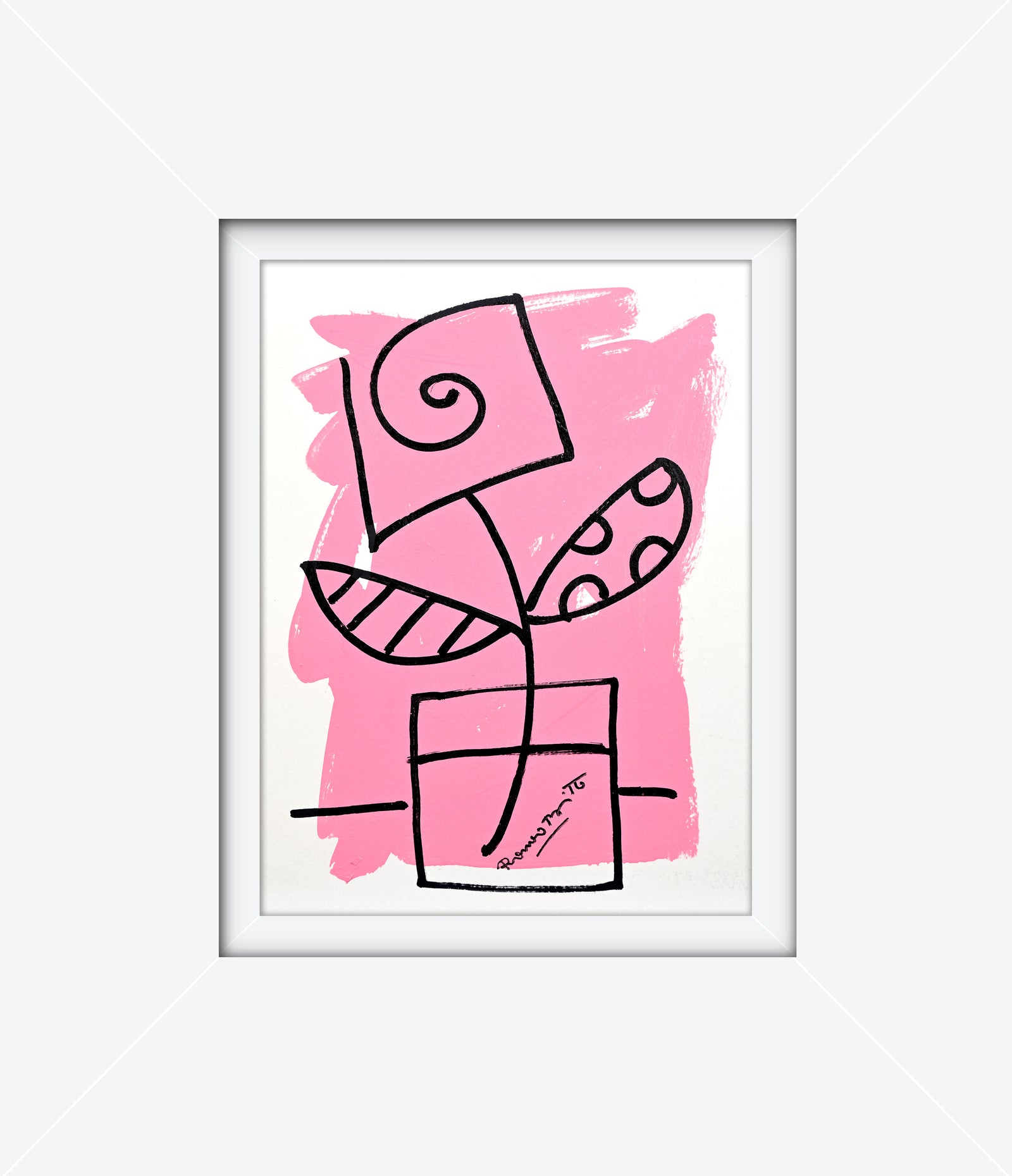 Romero Britto two color collection original drawing contemporary pop art piece