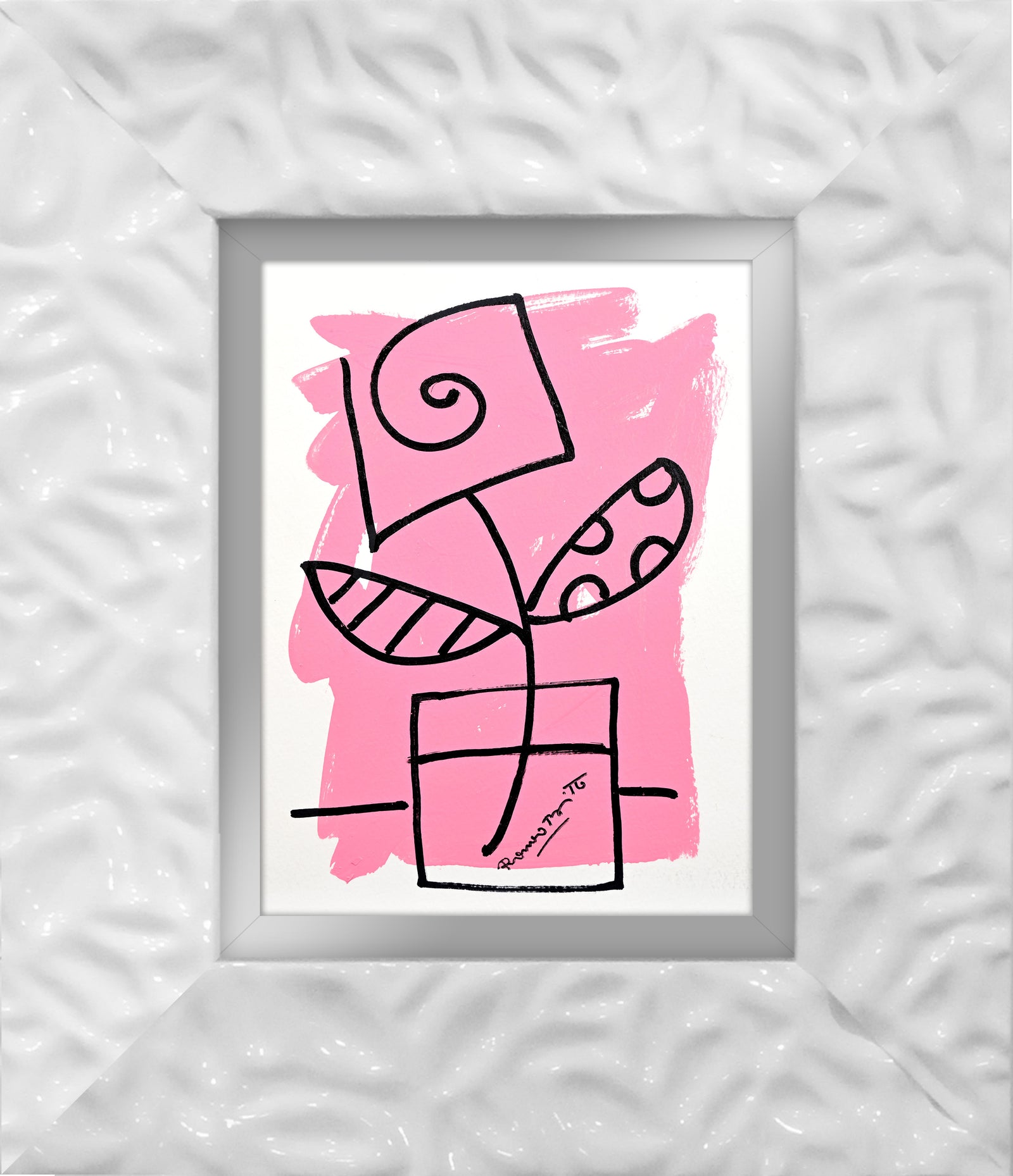 modern pop art two color collection original drawing vibrant home decor