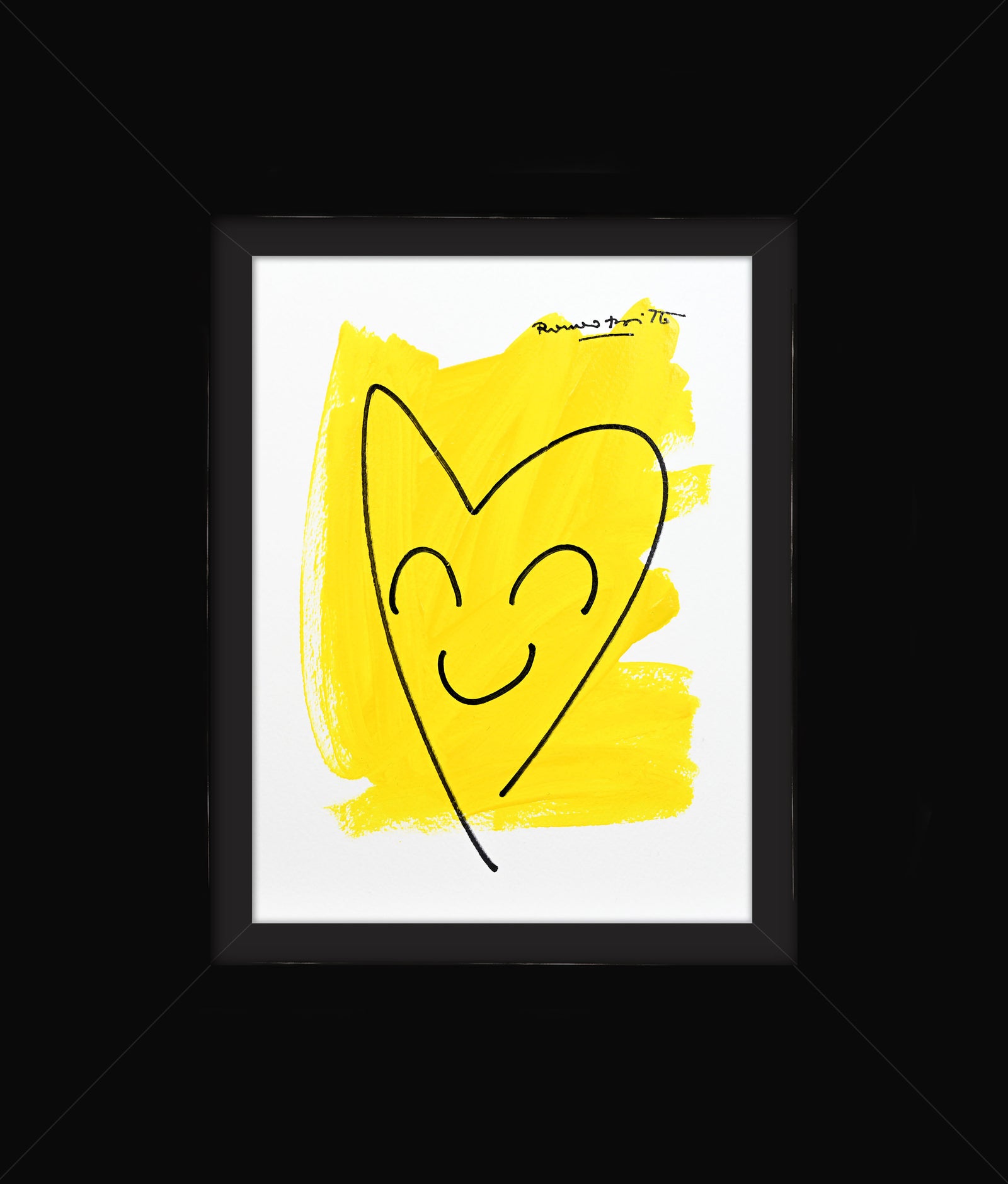 Romero Britto two color collection original drawing contemporary pop art piece
