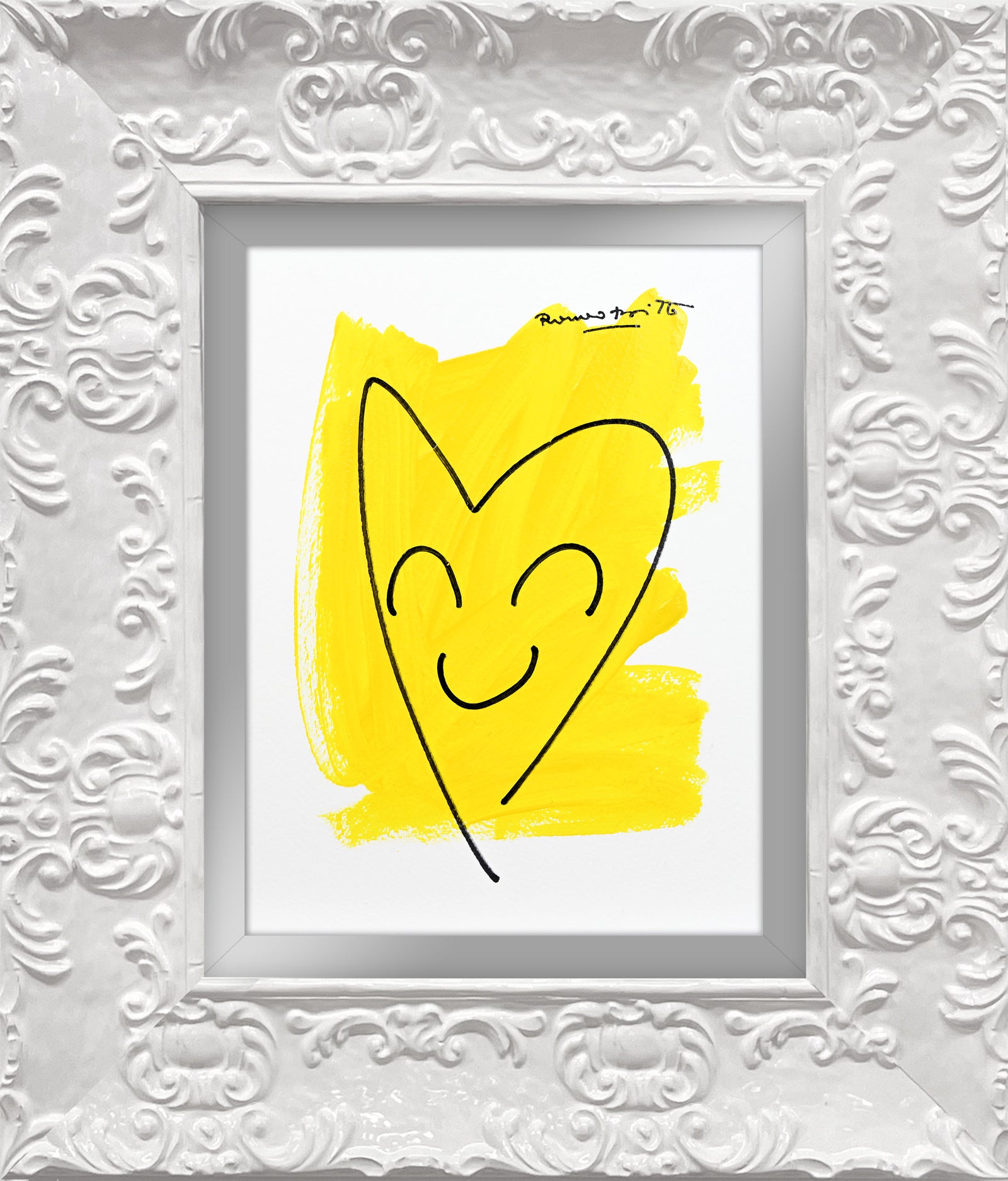 Romero Britto two color collection original drawing contemporary pop art piece
