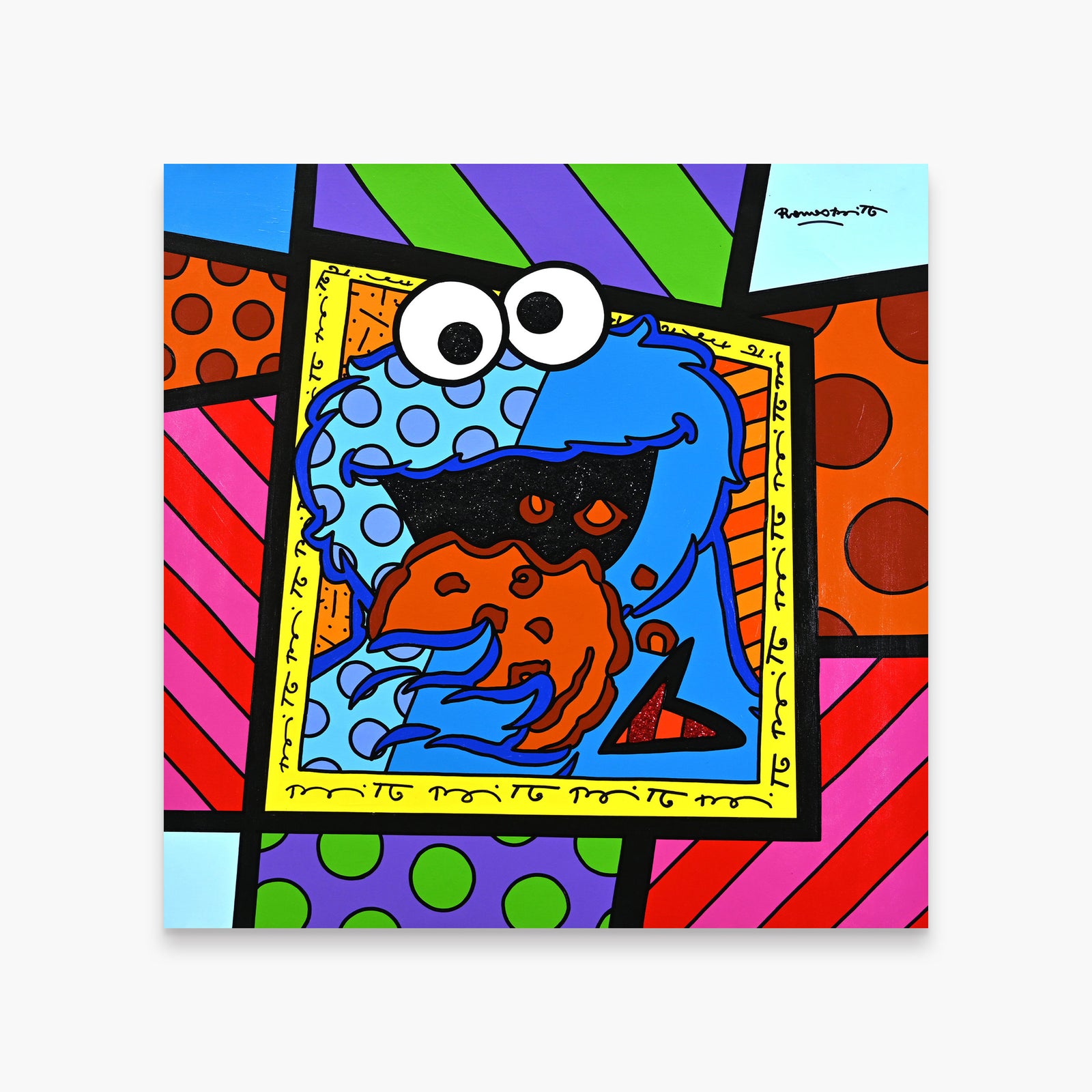 Cookie Monster - Sesame Street by Britto - Original Painting
