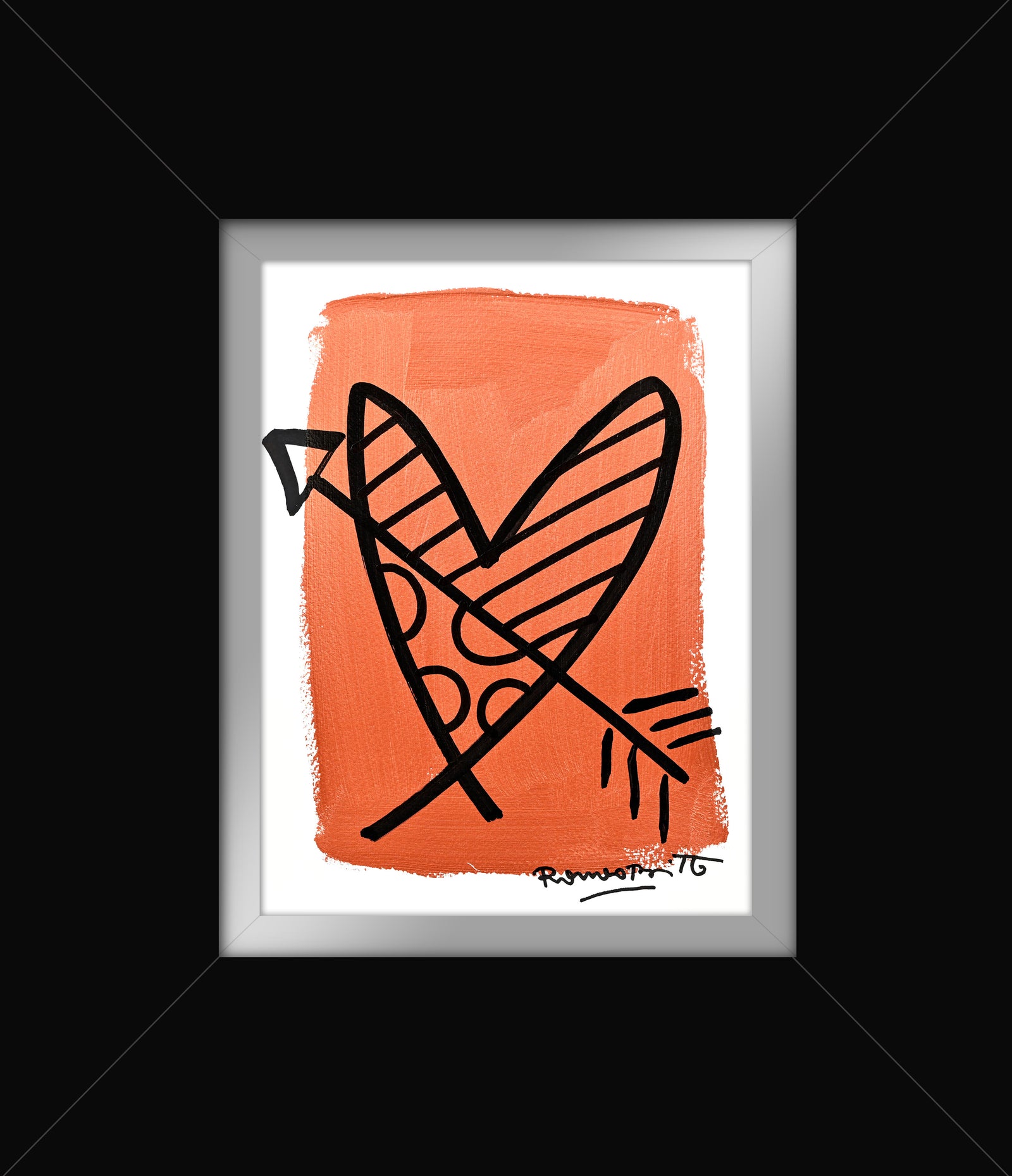 Romero Britto two color collection original drawing contemporary pop art piece