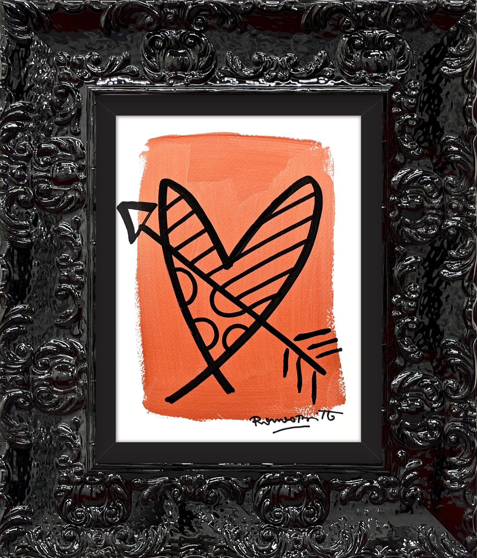 Romero Britto two color collection original drawing colorful pop art design