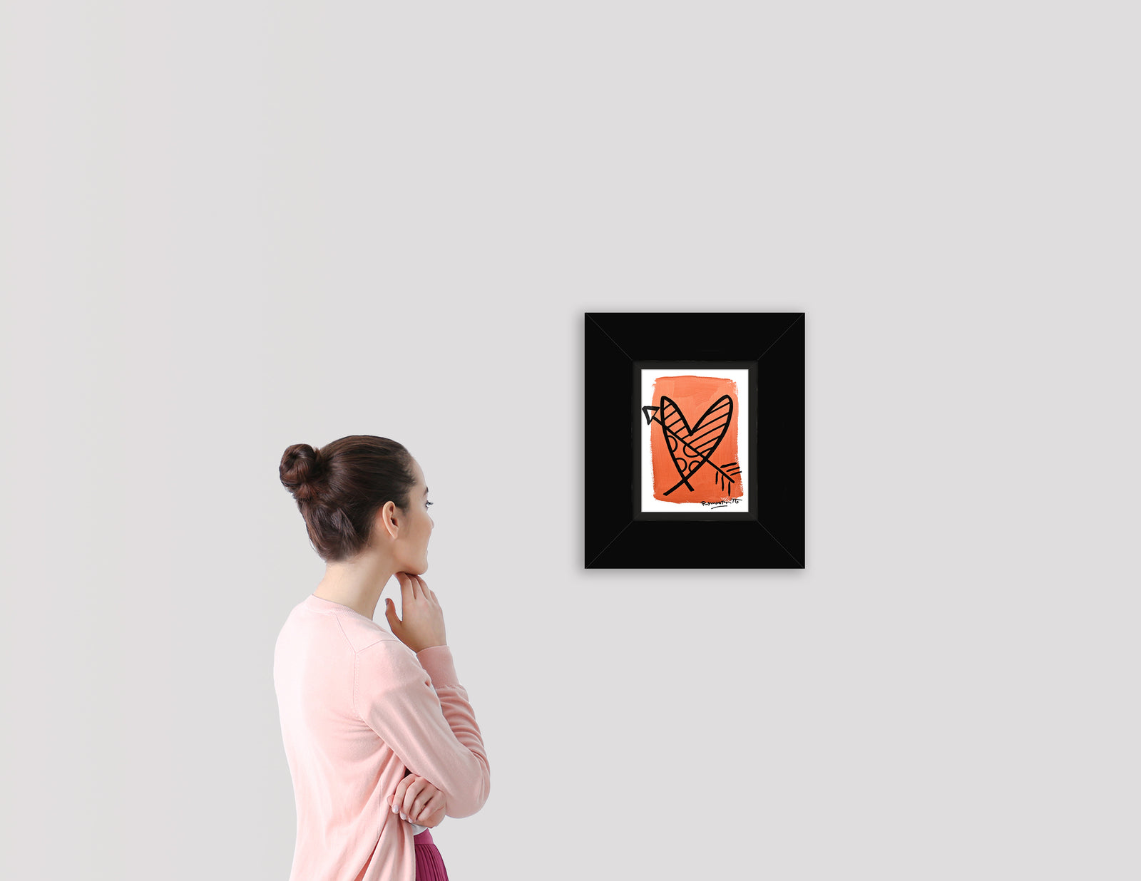 modern pop art two color collection original drawing vibrant home decor