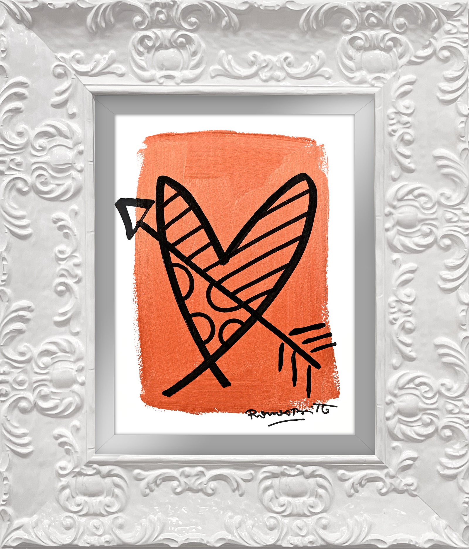 Romero Britto two color collection original drawing contemporary pop art piece