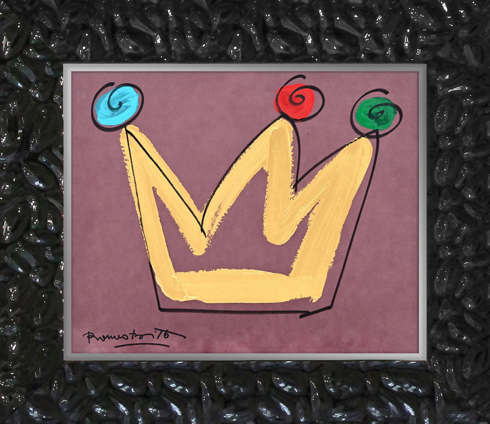 royalty crown original drawing artistic colorful design collectible