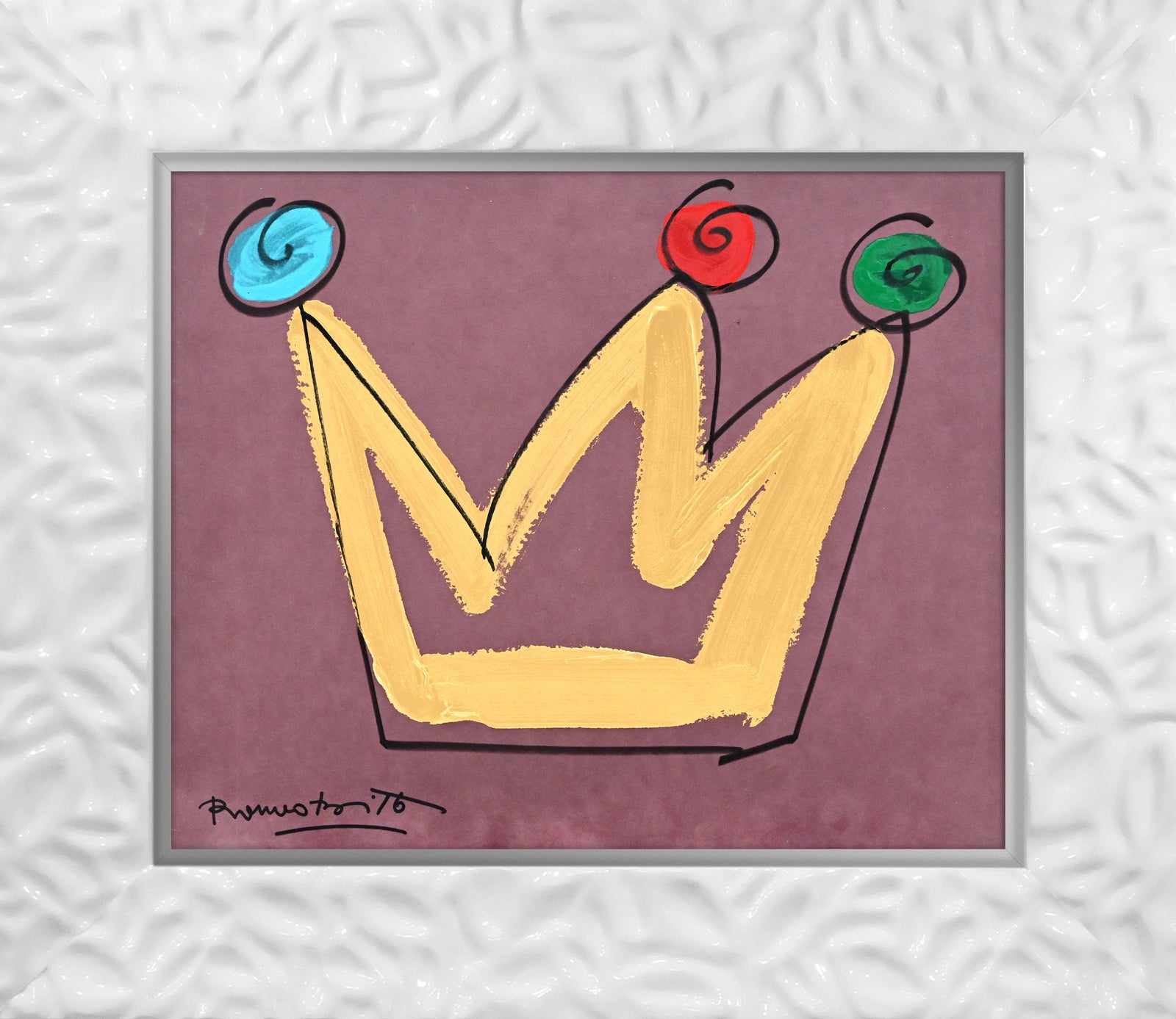 royalty crown original drawing colorful decorative collectible gift idea