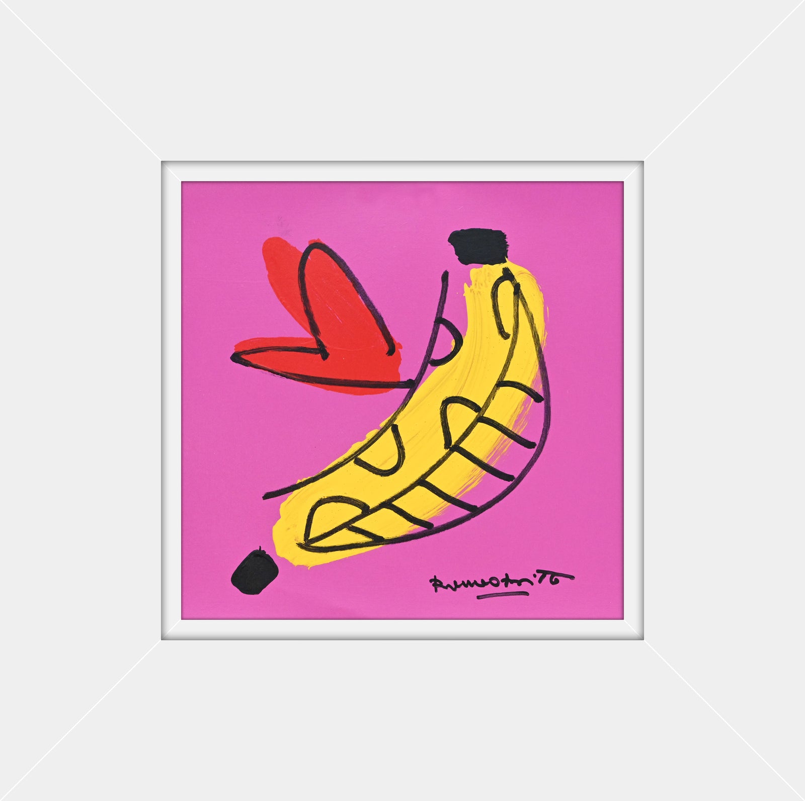 banana original drawing colorful decorative collectible gift idea