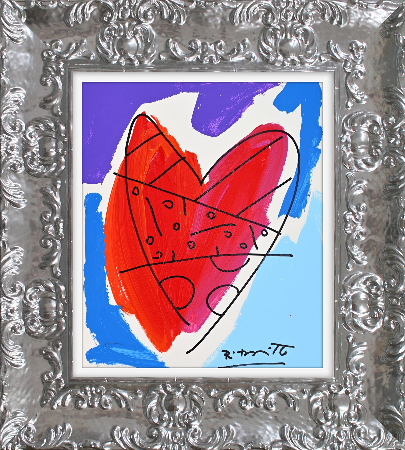 thomas collection heart original drawing colorful decorative collectible gift idea