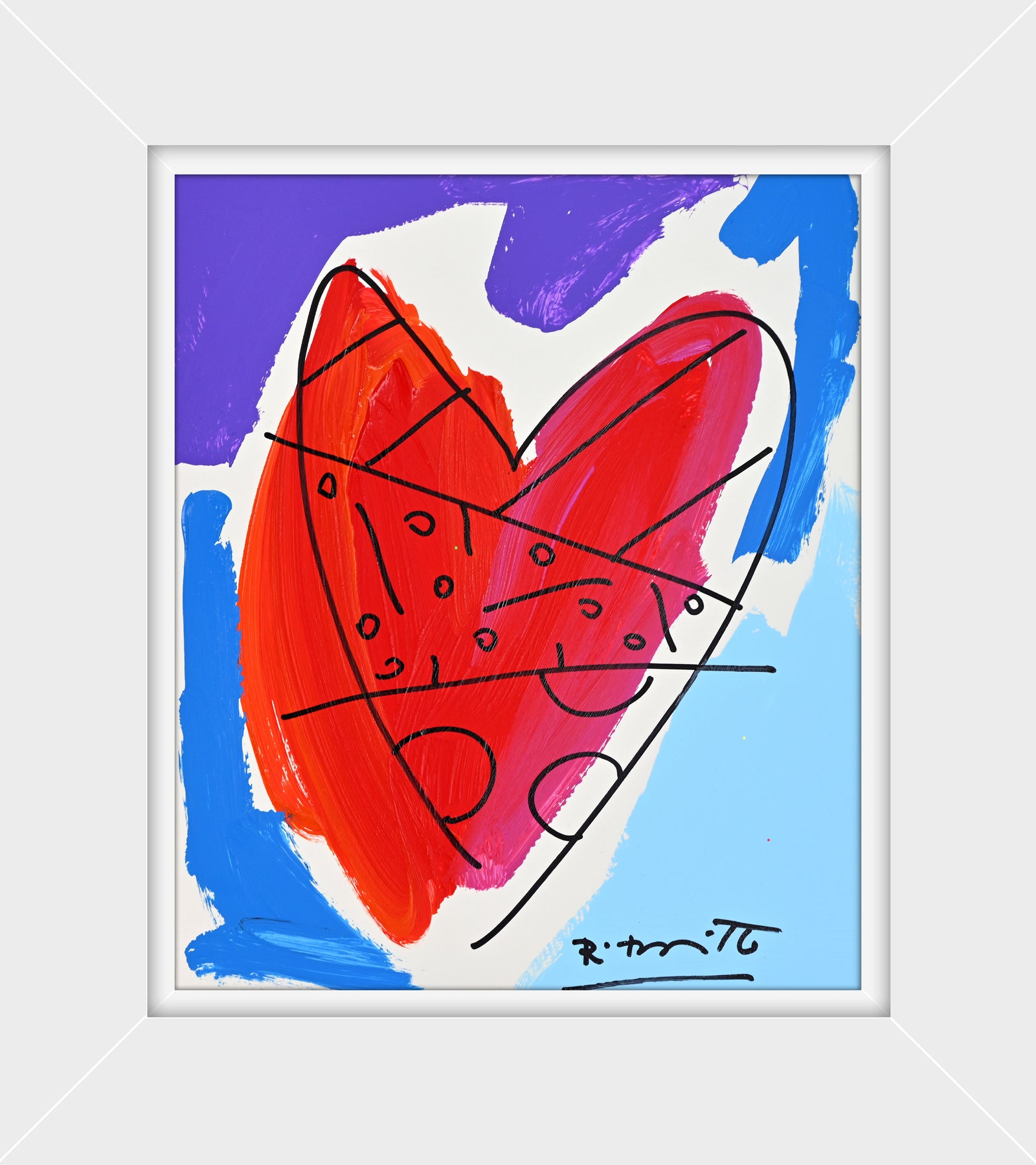 thomas collection heart original drawing artistic colorful design collectible