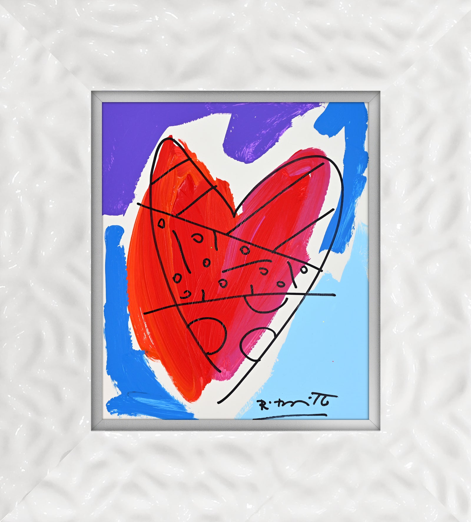 thomas collection heart original drawing colorful decorative collectible gift idea