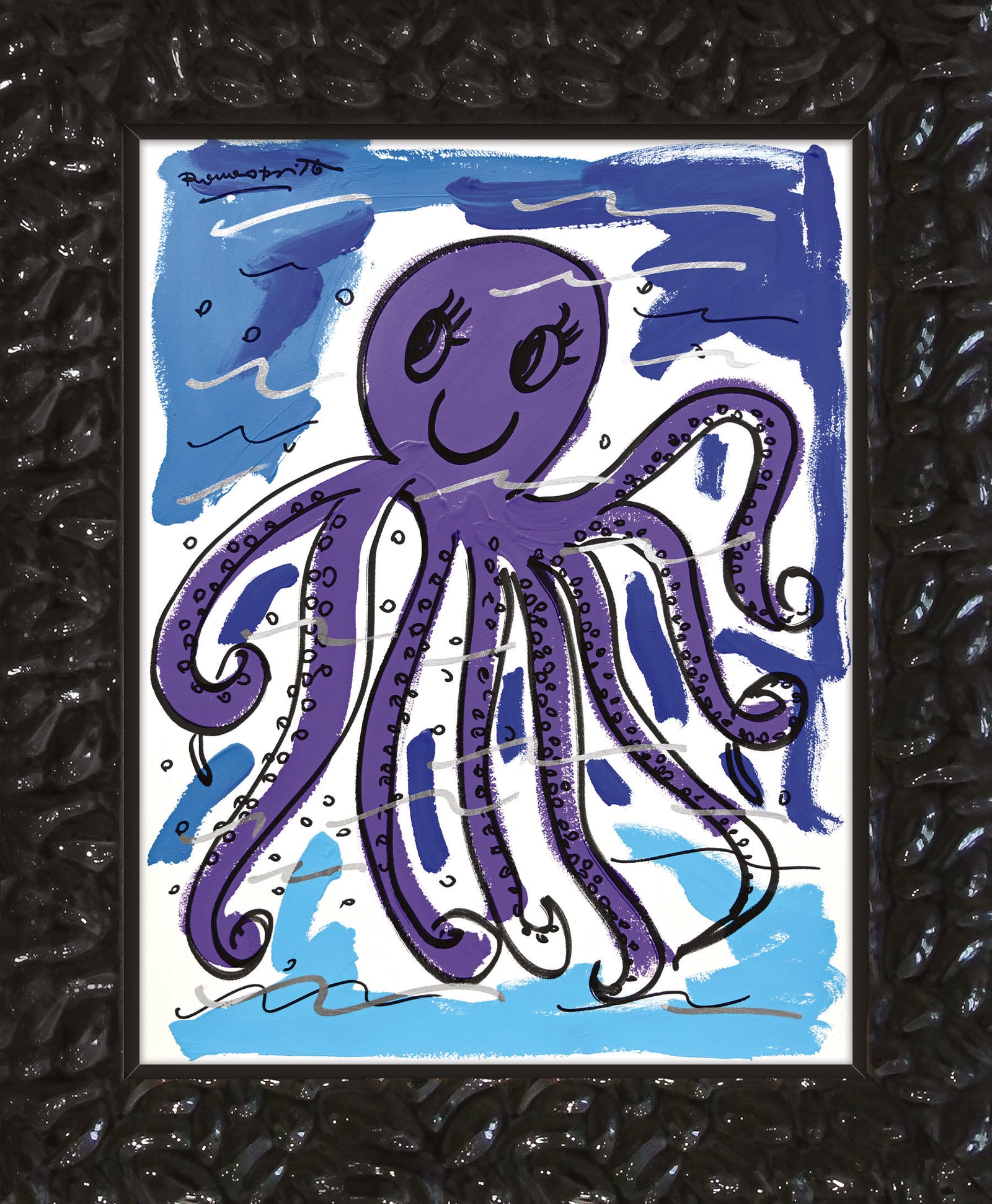 modern pop art thomas collection octopus original drawing vibrant home decor