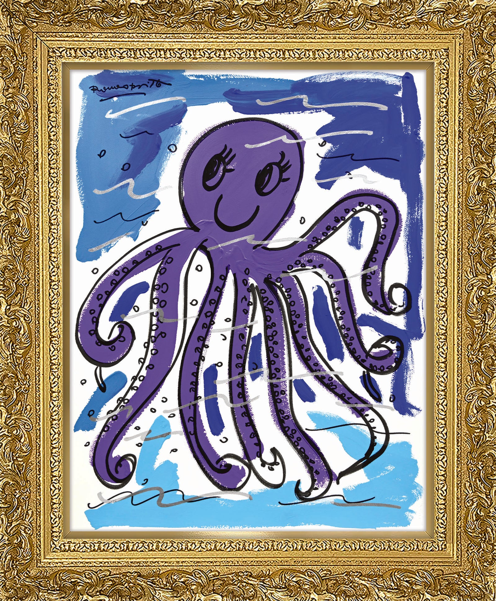 thomas collection octopus original drawing colorful decorative collectible gift idea