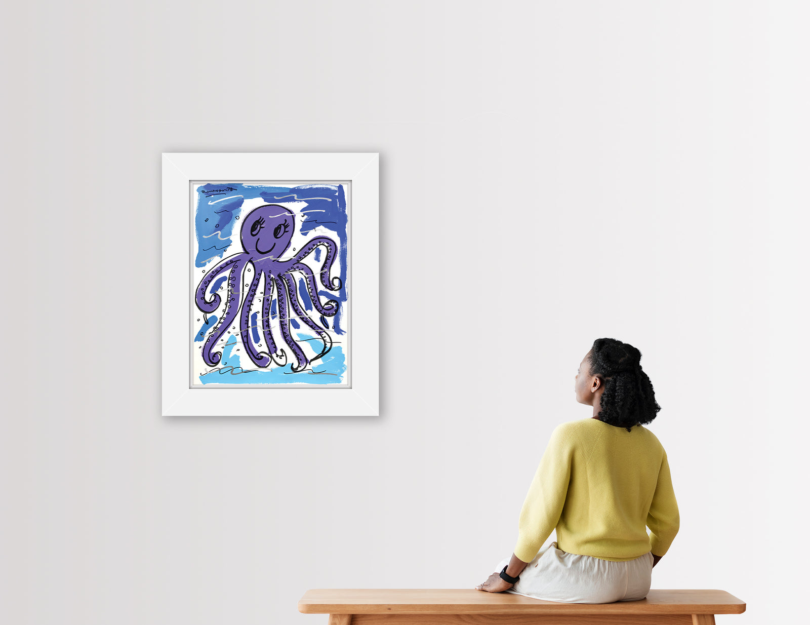 thomas collection octopus original drawing artistic colorful design collectible