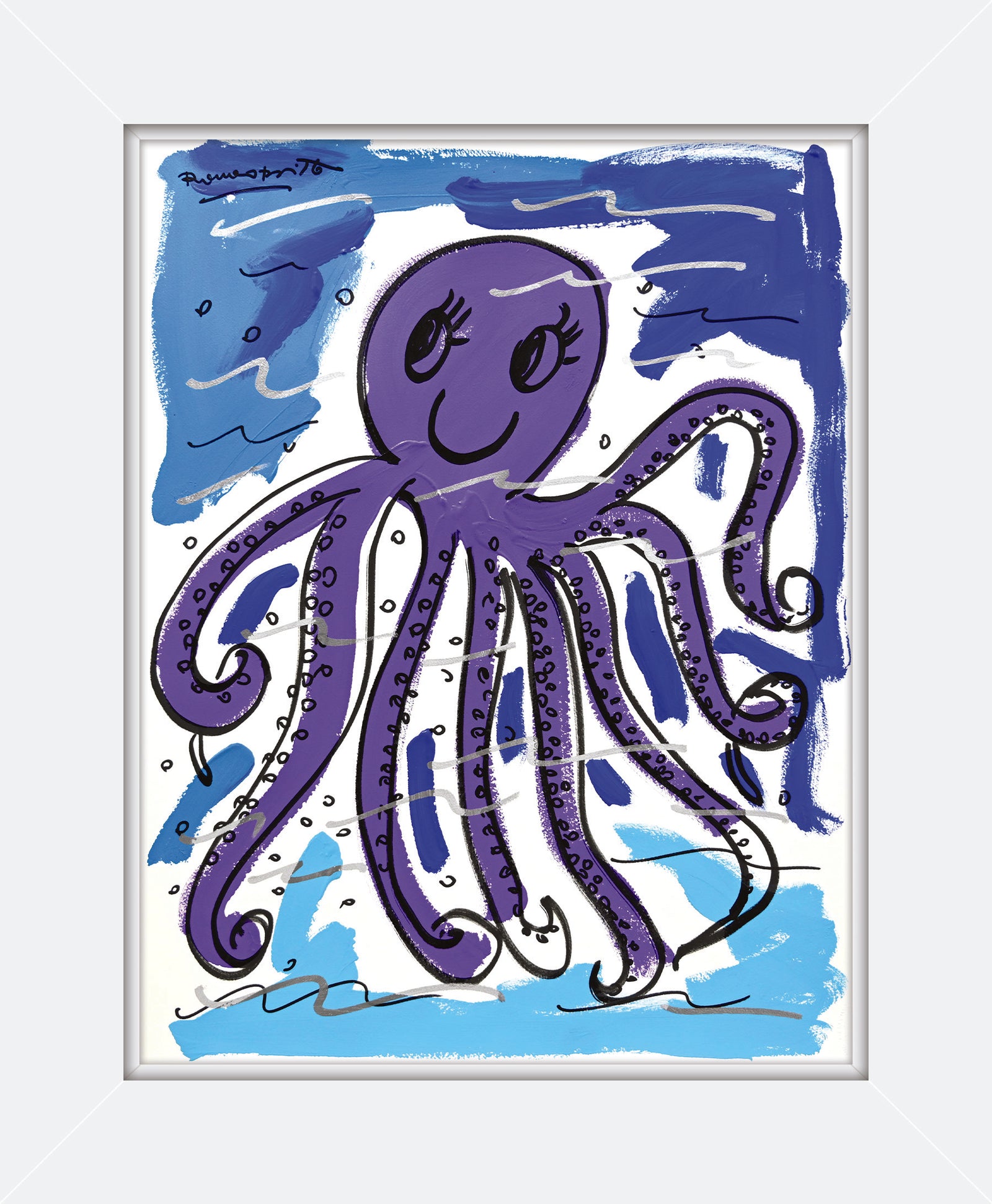 thomas collection octopus original drawing artistic colorful design collectible