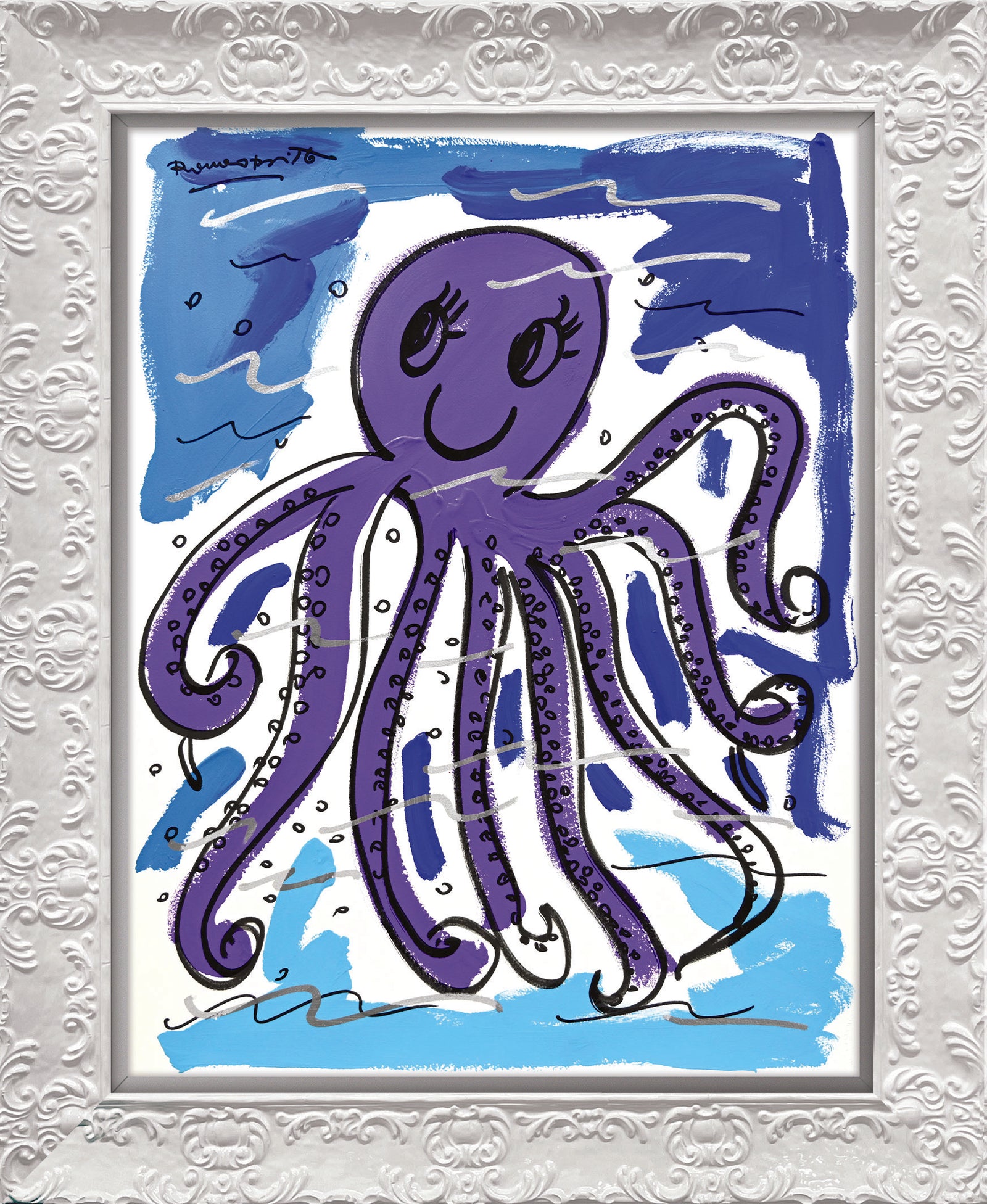 modern pop art thomas collection octopus original drawing vibrant home decor