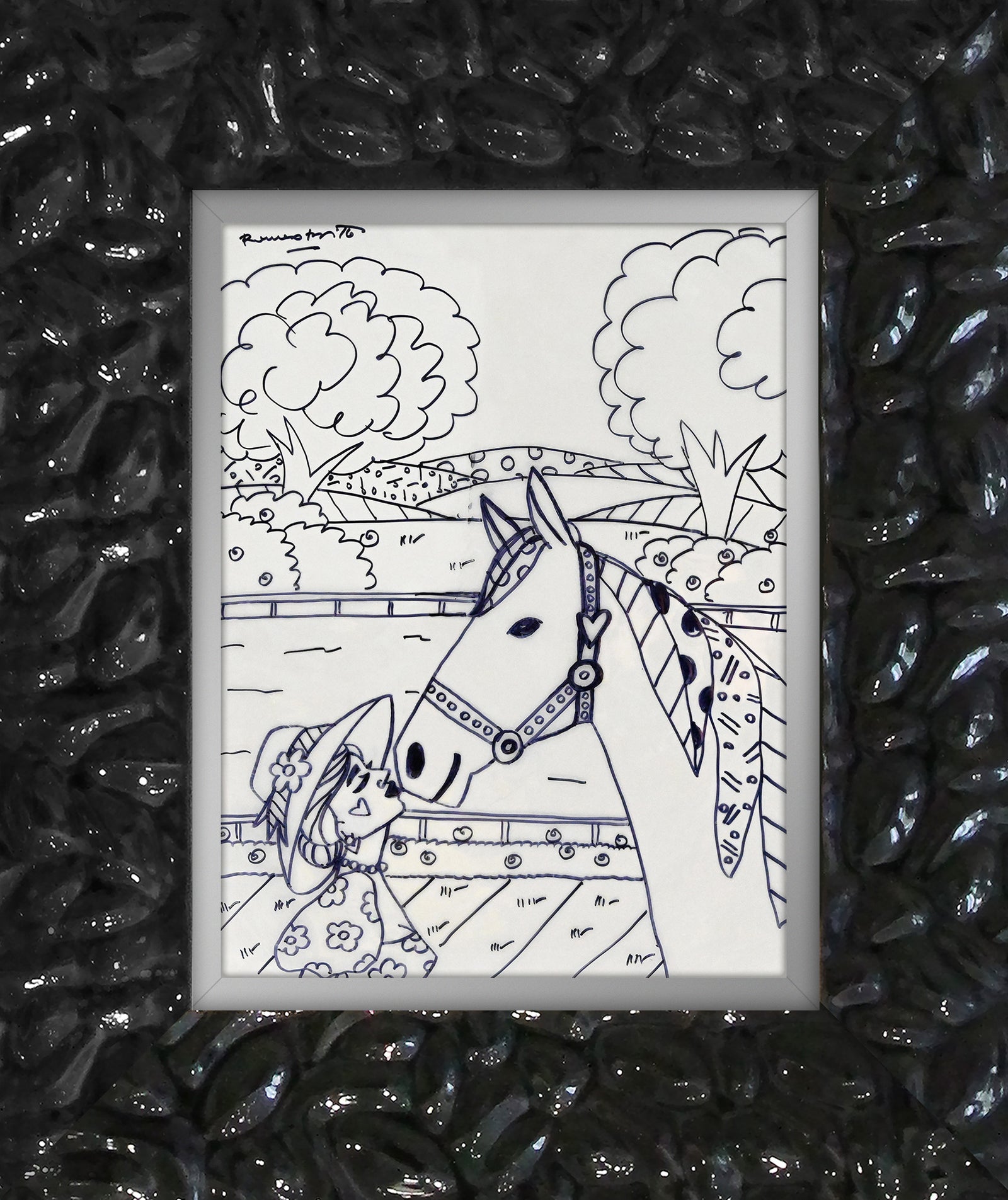 derby love original drawing artistic colorful design collectible
