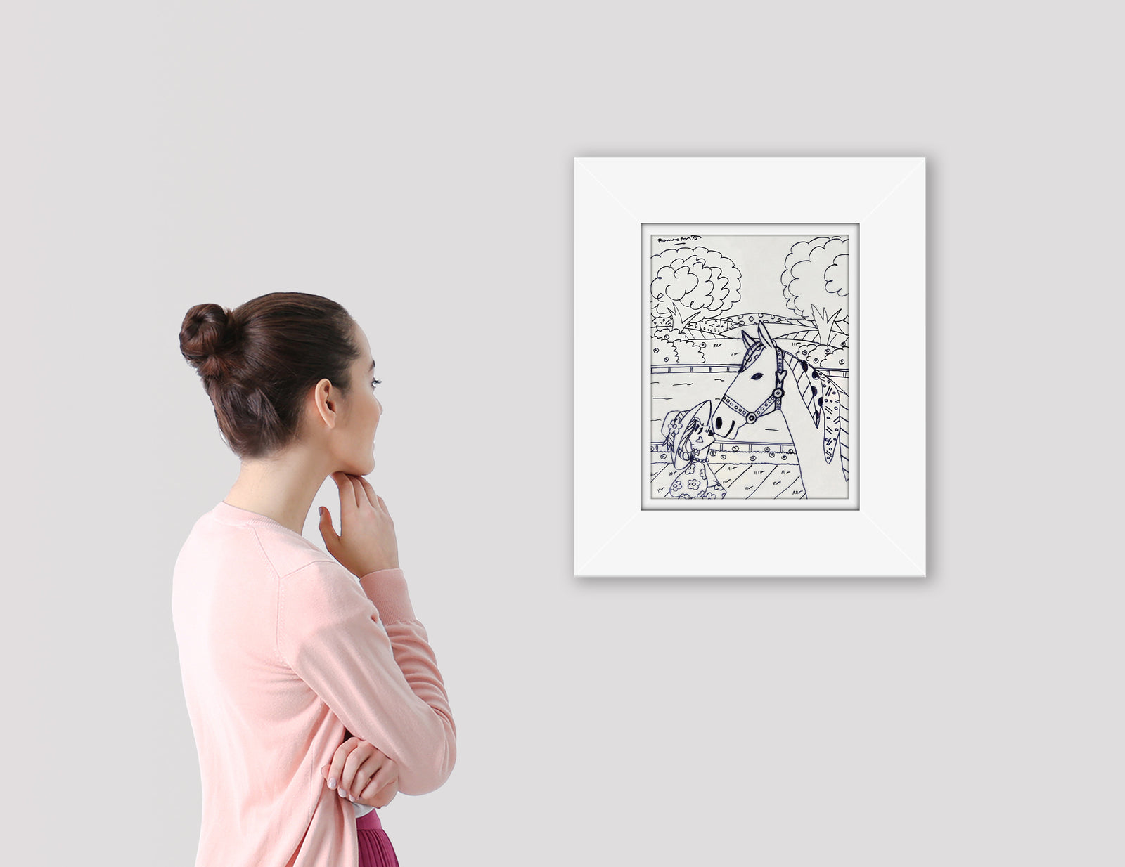 derby love original drawing artistic colorful design collectible