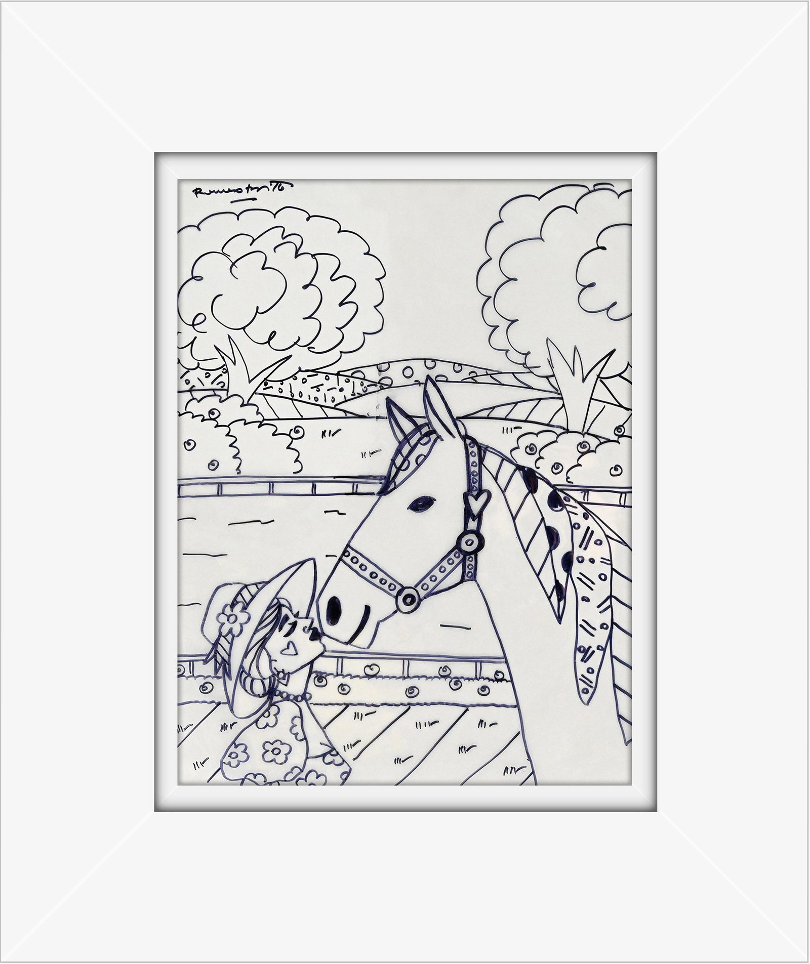 derby love original drawing artistic colorful design collectible