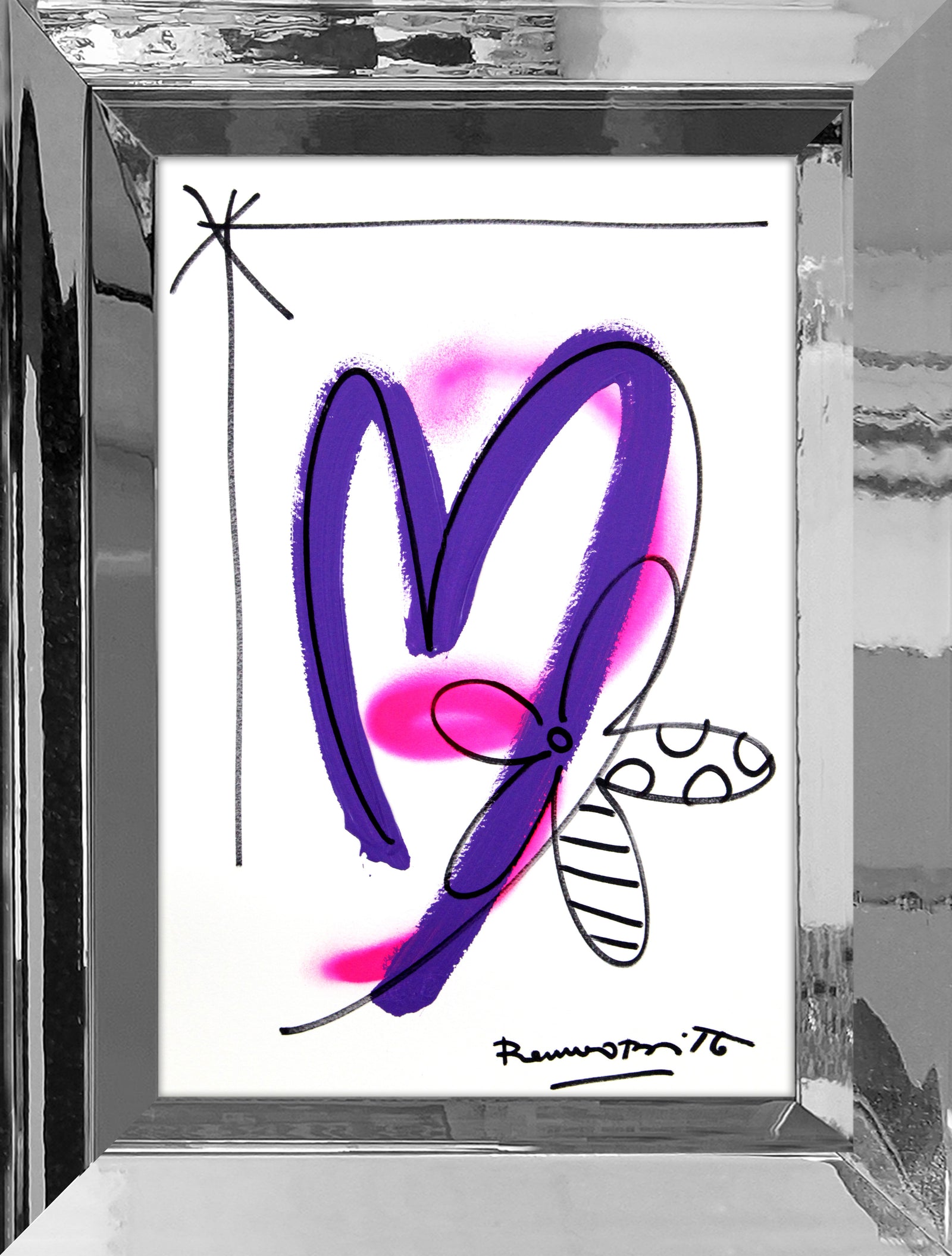 Romero Britto evolution original drawing contemporary pop art piece