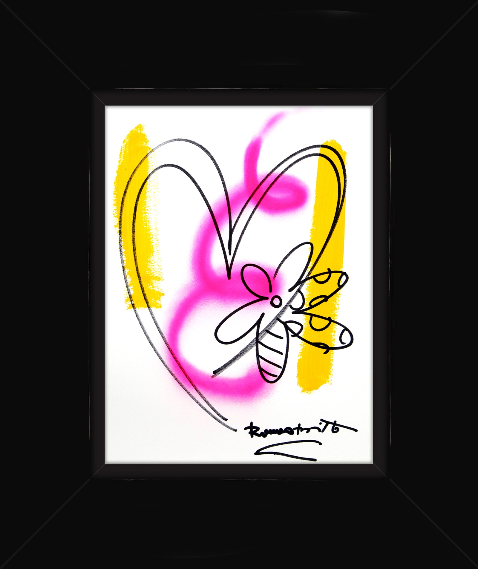 Romero Britto evolution original drawing contemporary pop art piece