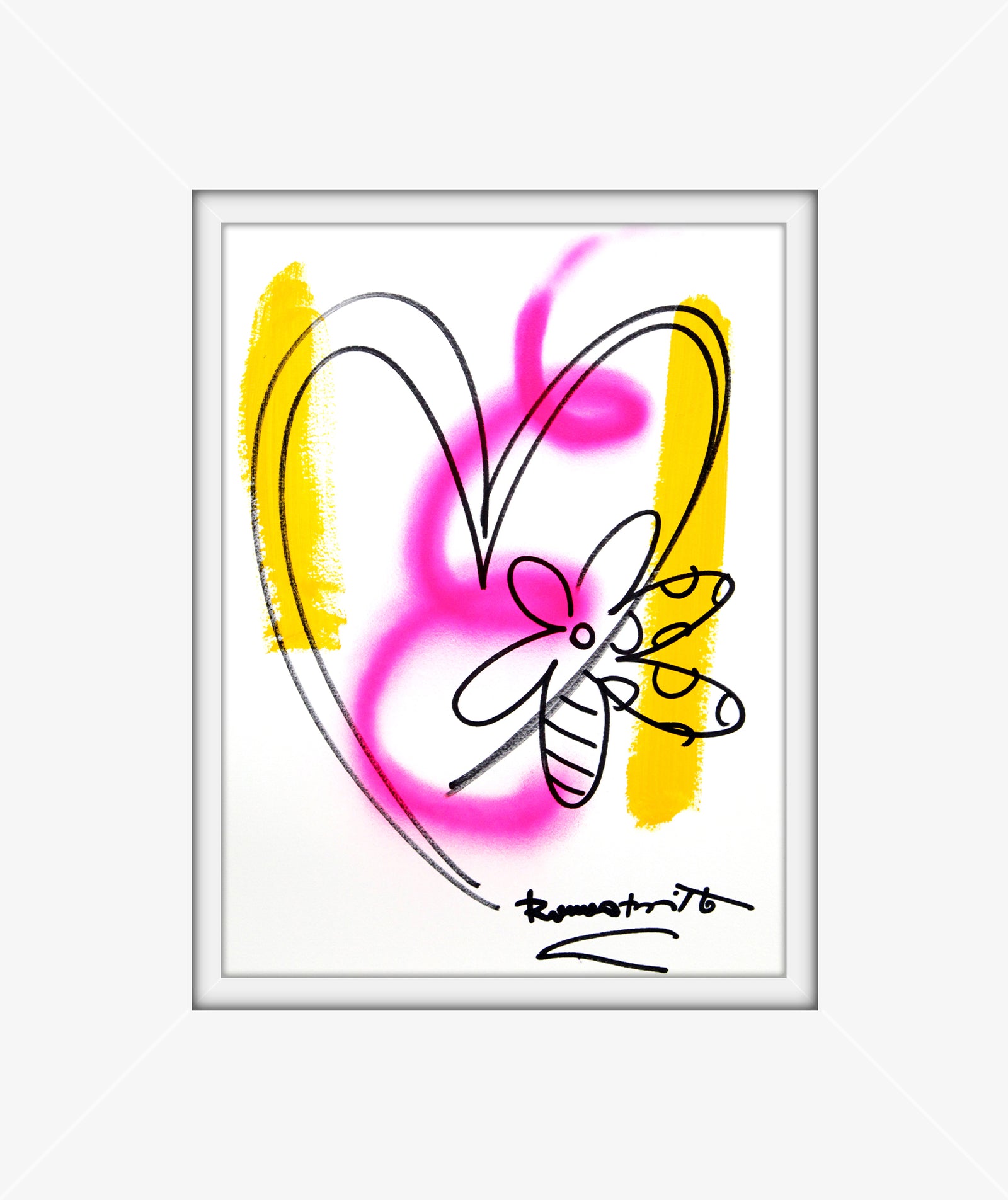 Romero Britto evolution original drawing contemporary pop art piece