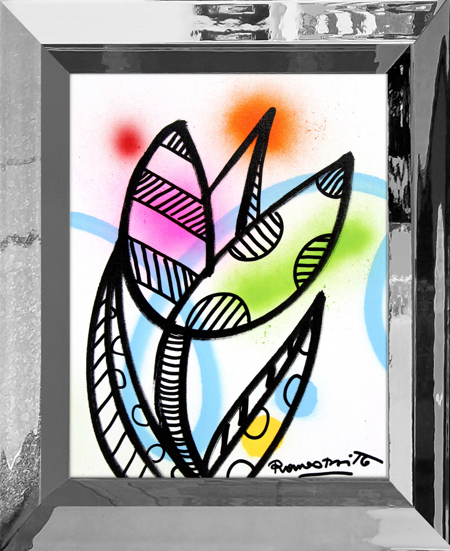 Romero Britto evolution original drawing contemporary pop art piece