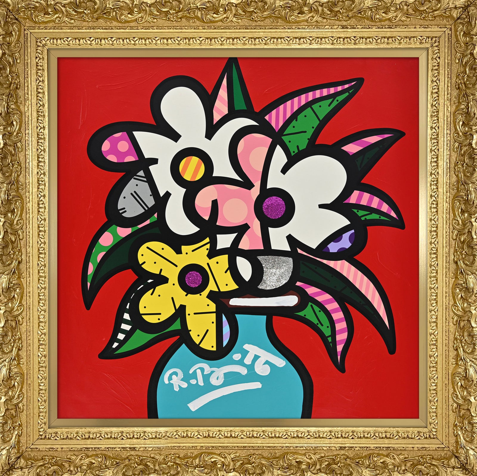 Cheryl's Flowers - Mixed Media Original