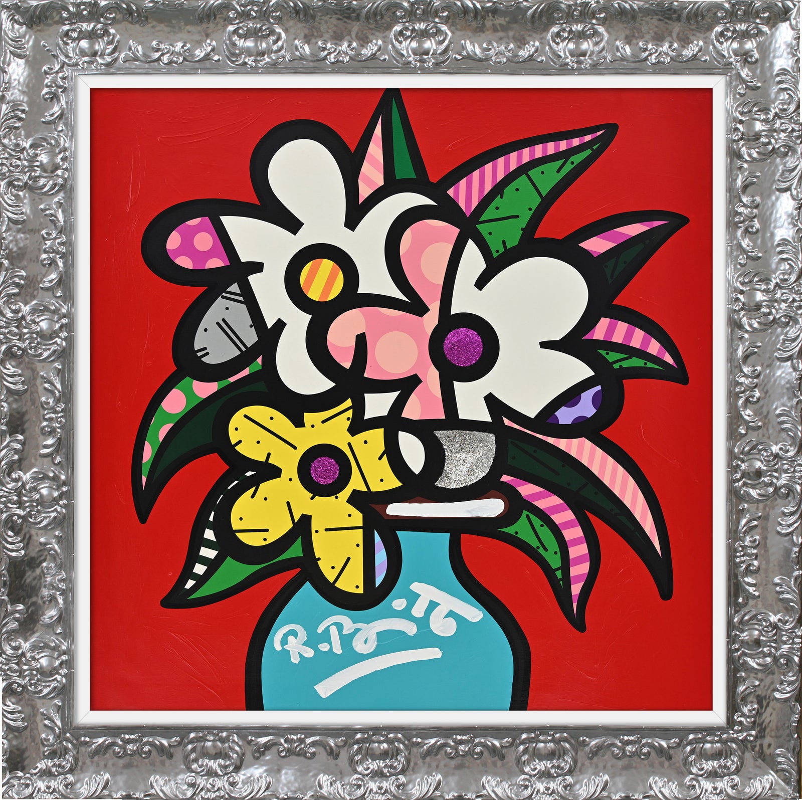 Cheryl's Flowers - Mixed Media Original