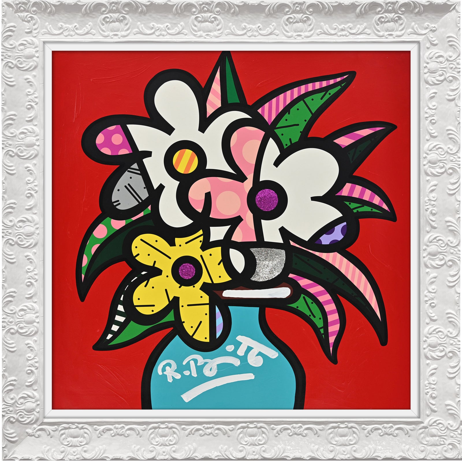 Cheryl's Flowers - Mixed Media Original