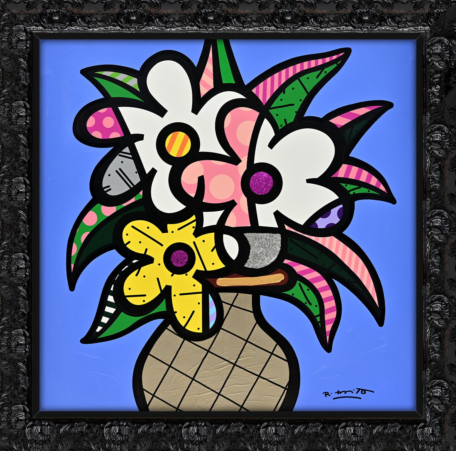 Cheryl's Flowers - Mixed Media Original