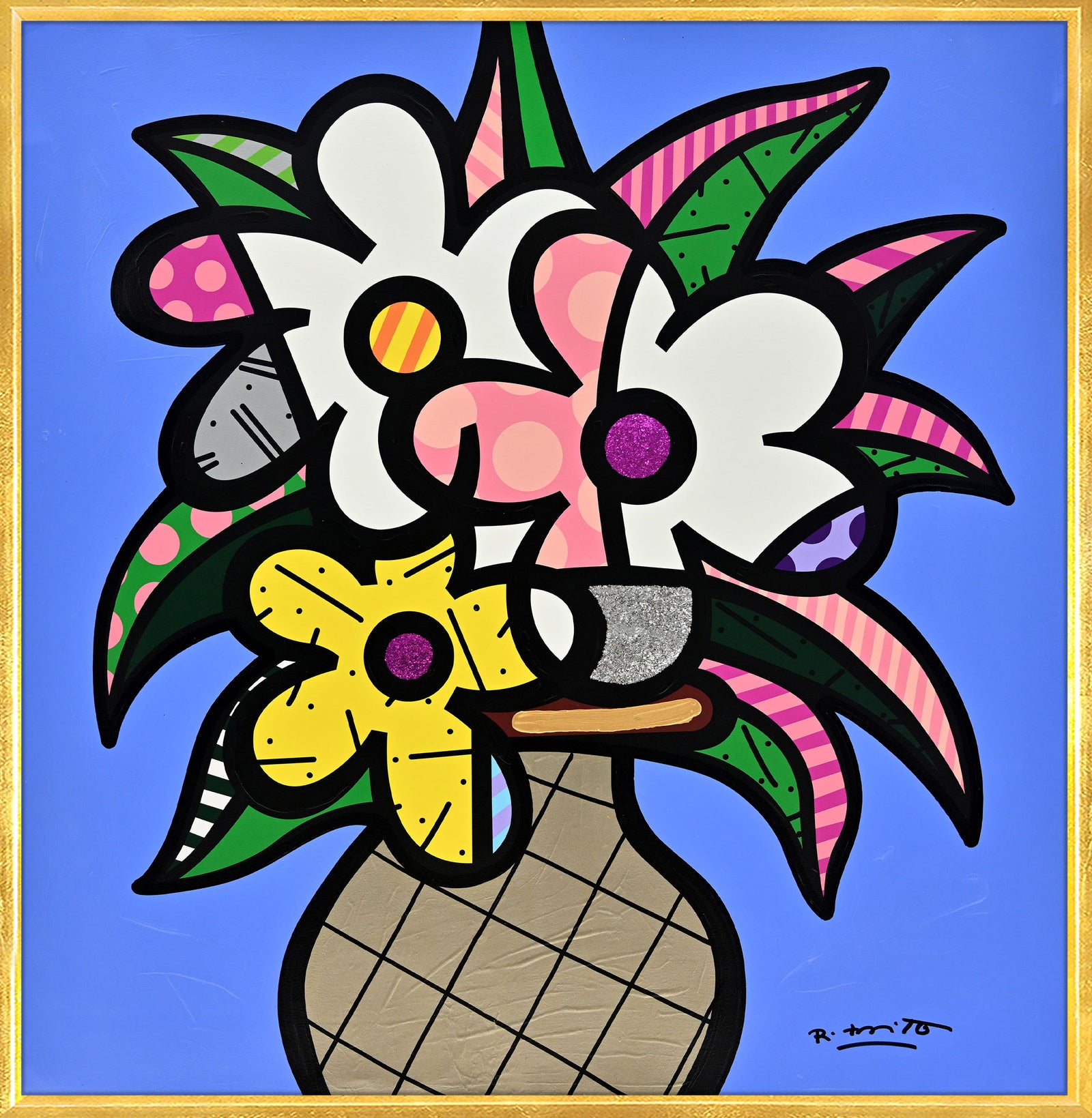 Cheryl's Flowers - Mixed Media Original