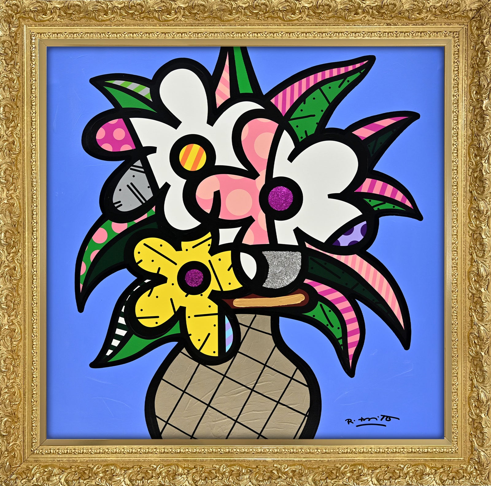 Cheryl's Flowers - Mixed Media Original