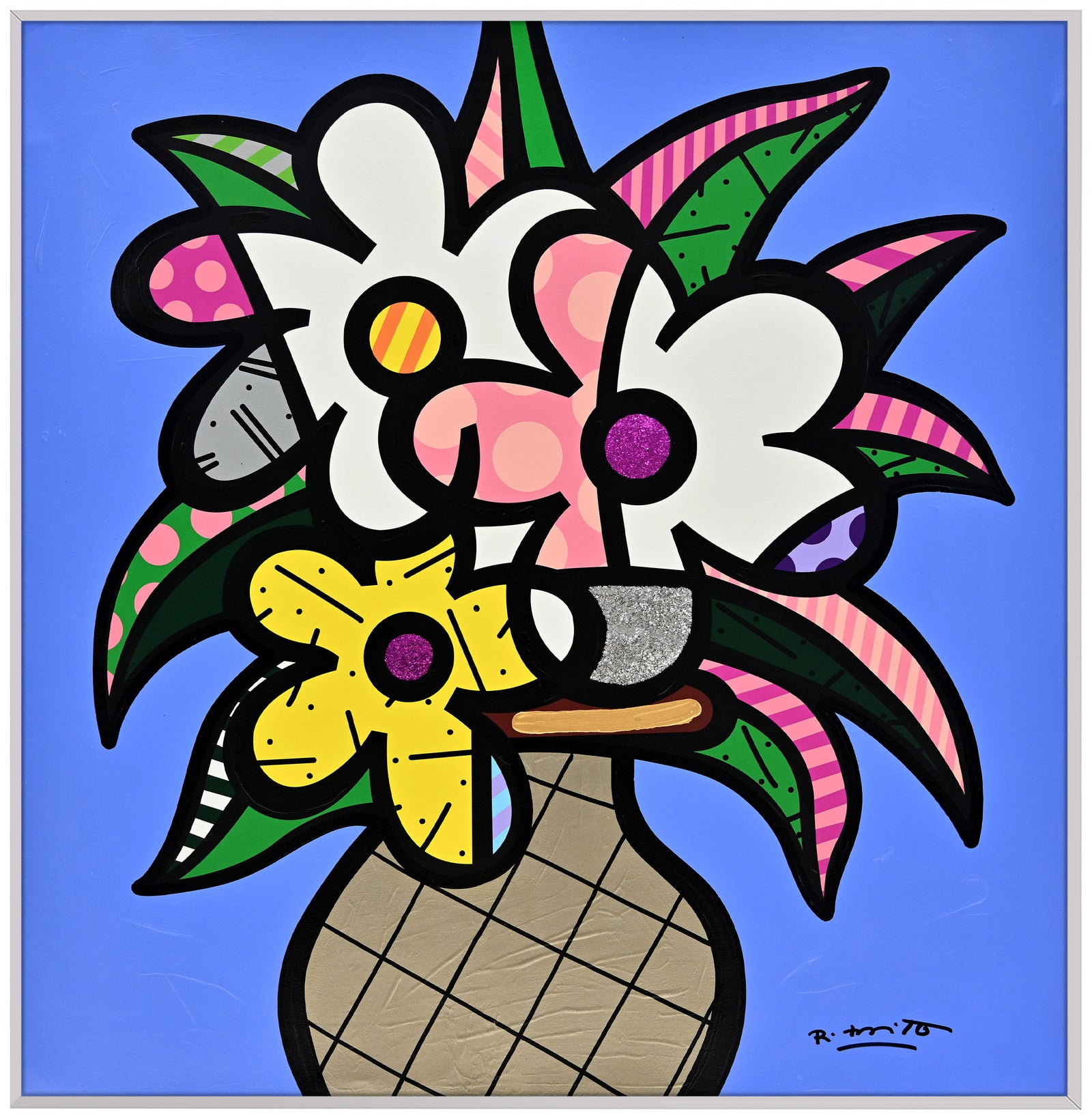 Cheryl's Flowers - Mixed Media Original