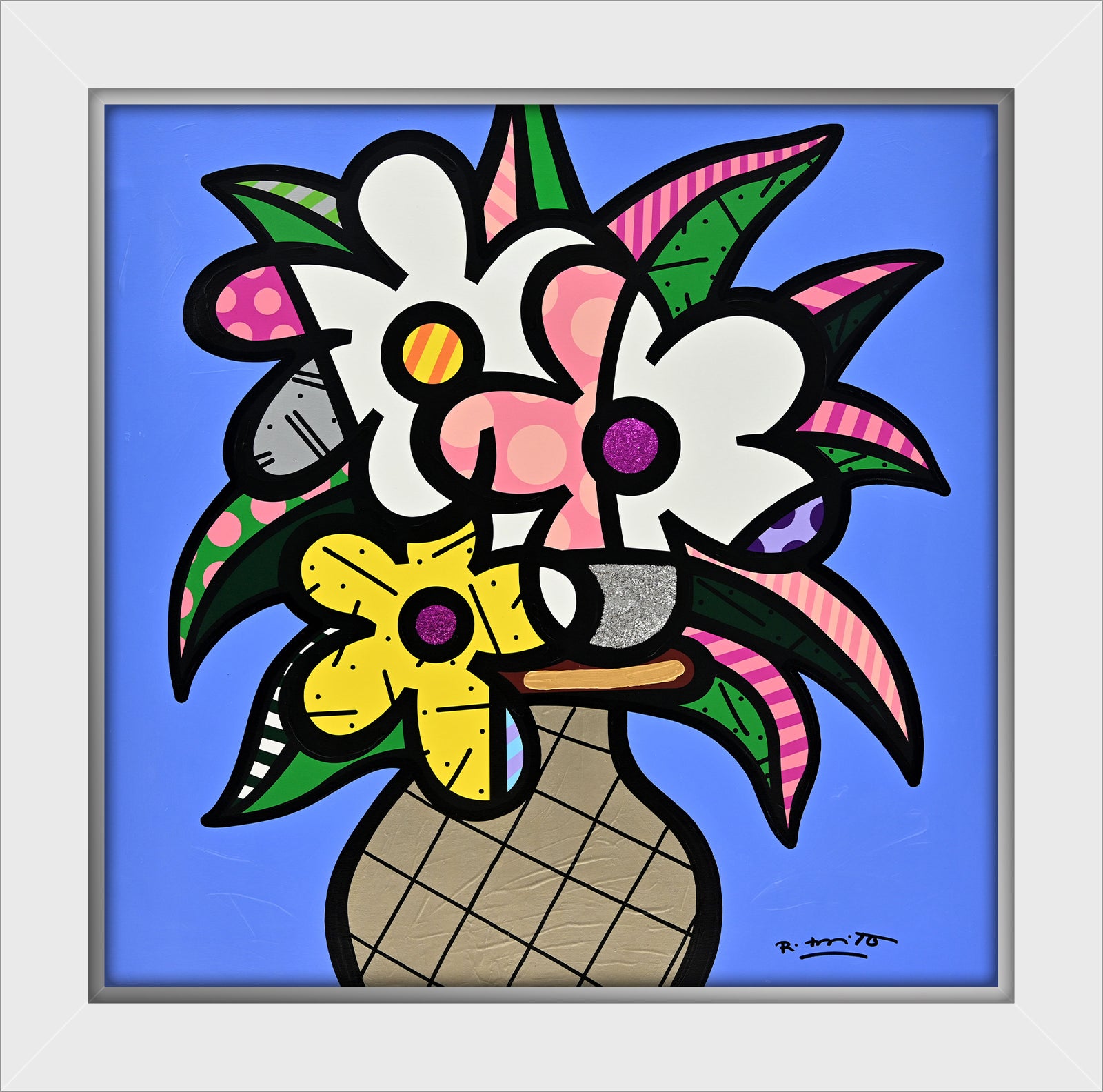 Cheryl's Flowers - Mixed Media Original