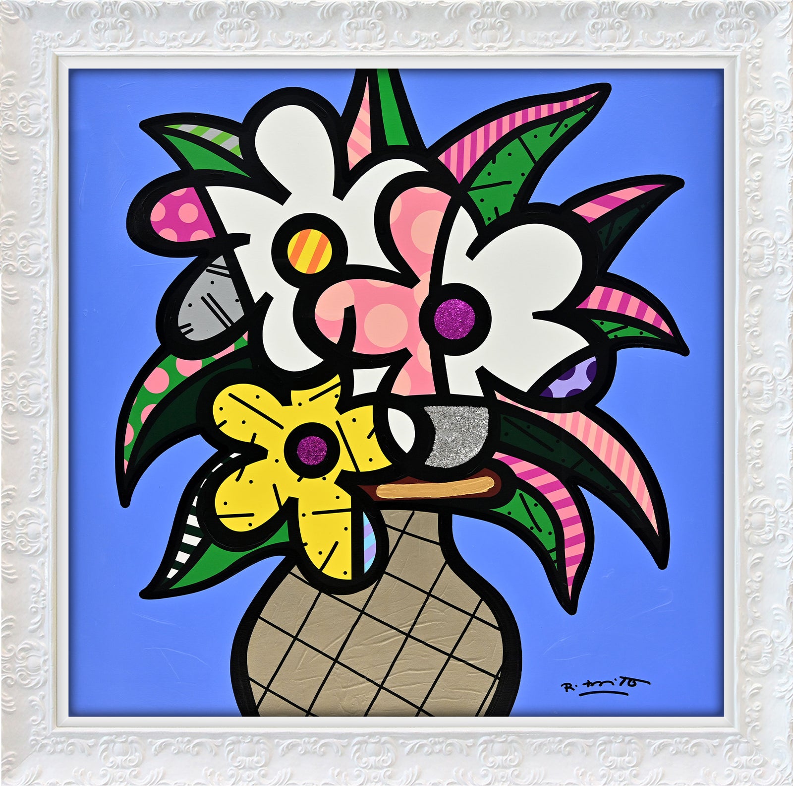 Cheryl's Flowers - Mixed Media Original