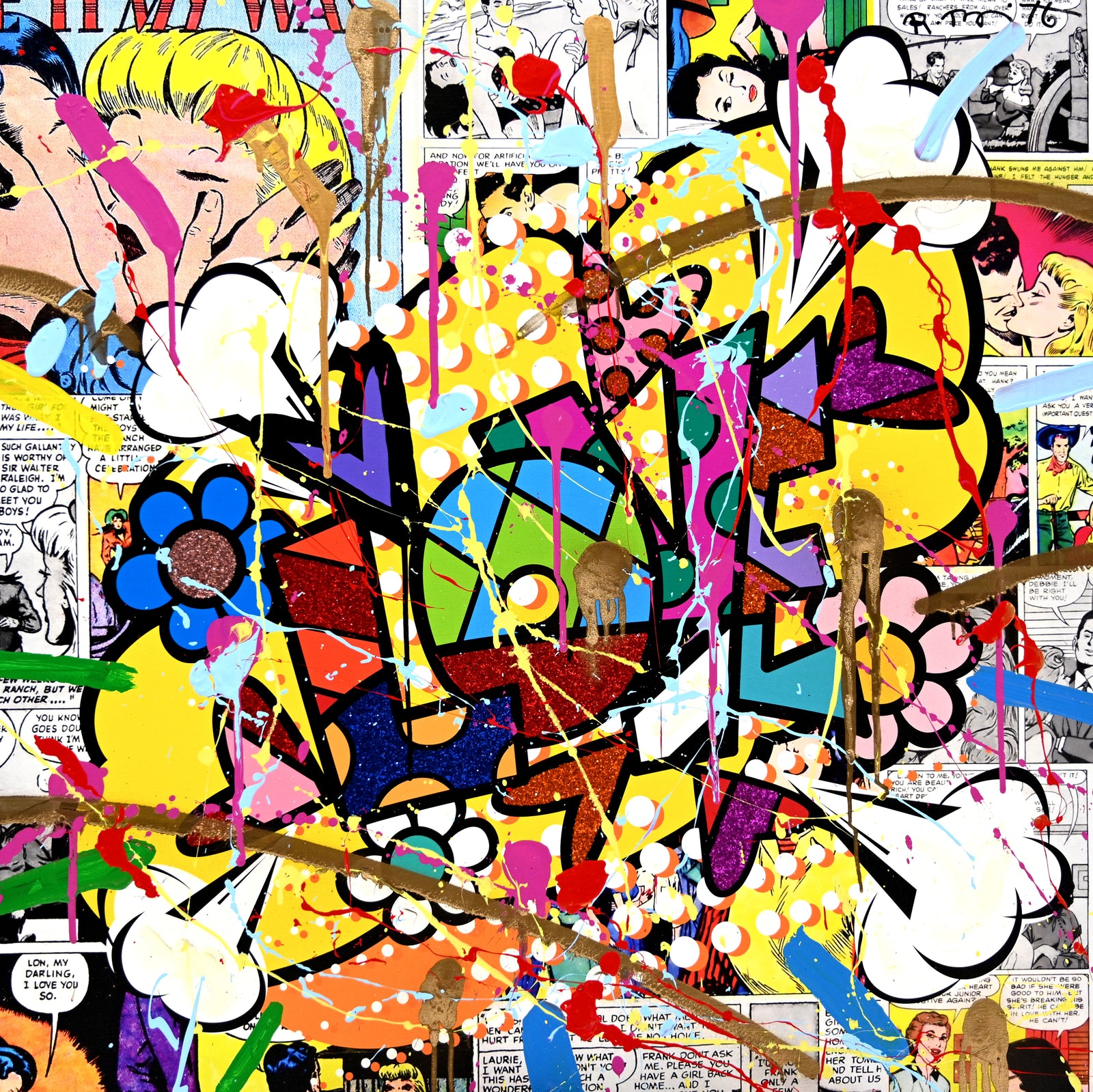 Pop Love - Mixed Media Original