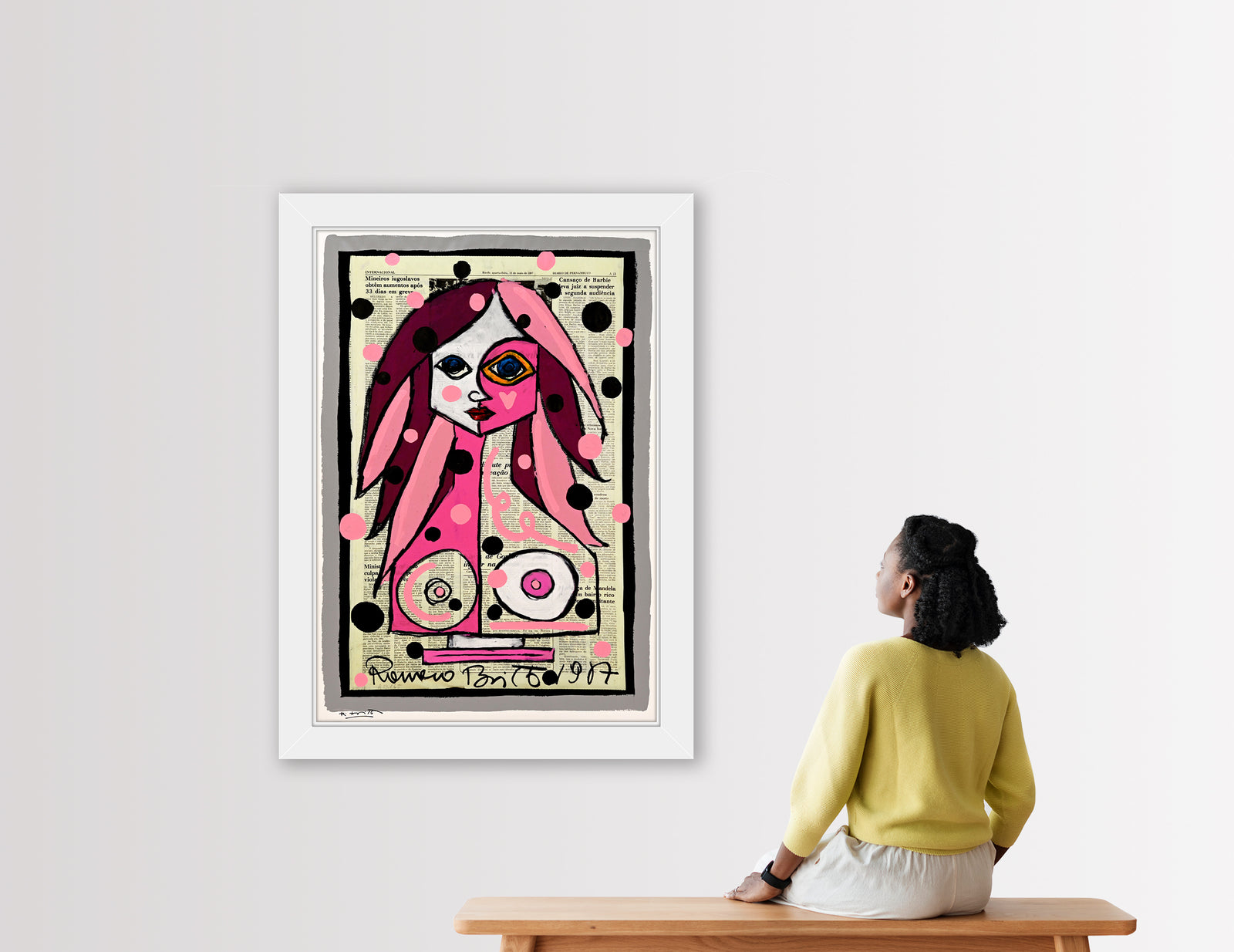 Deep Pink - Mixed Media Original