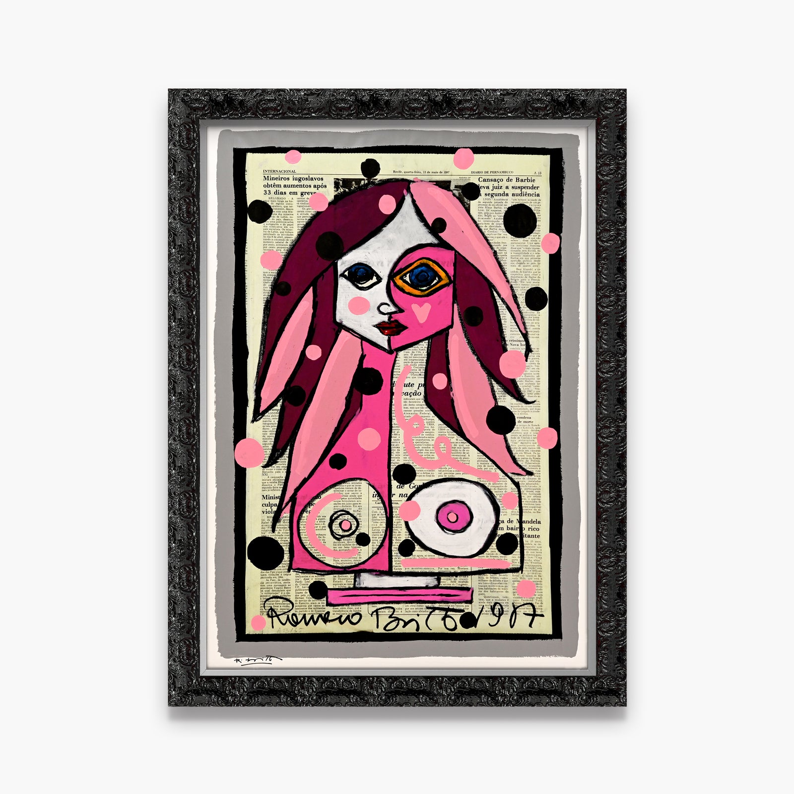 Deep Pink - Mixed Media Original