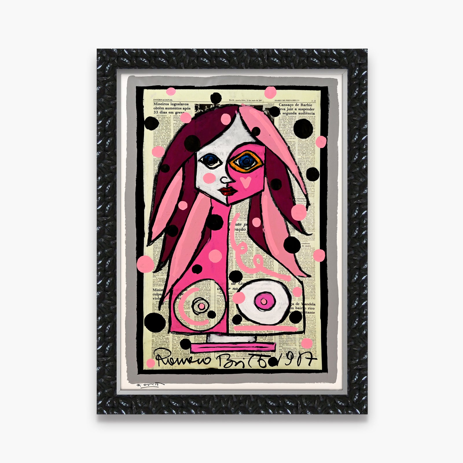 Deep Pink - Mixed Media Original