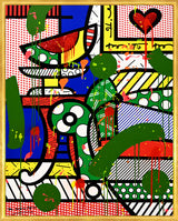 THE GREEN SOFA - Mixed Media Original