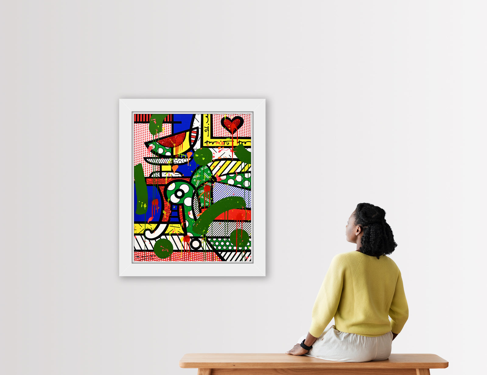 The Green Sofa - Mixed Media Original