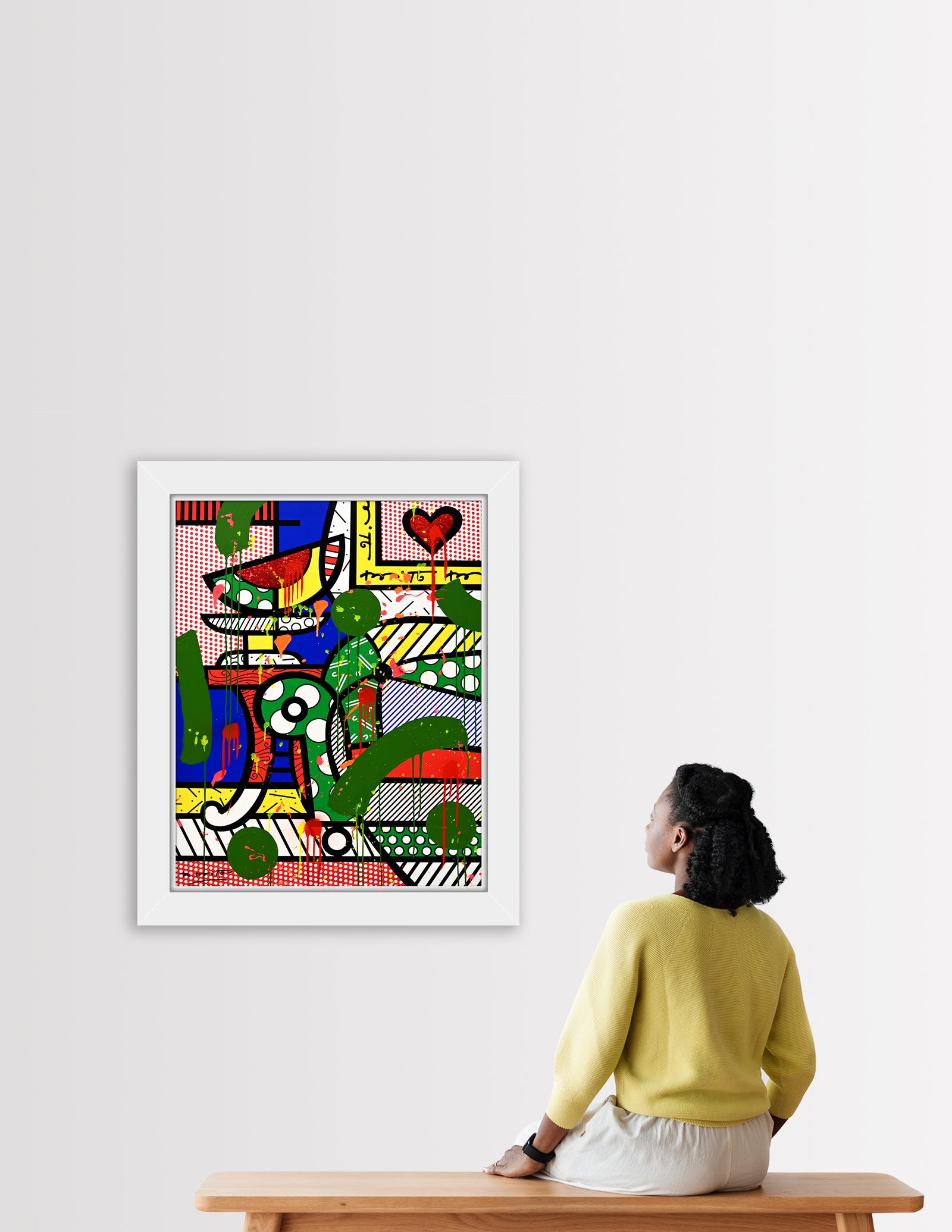 The Green Sofa - Mixed Media Original