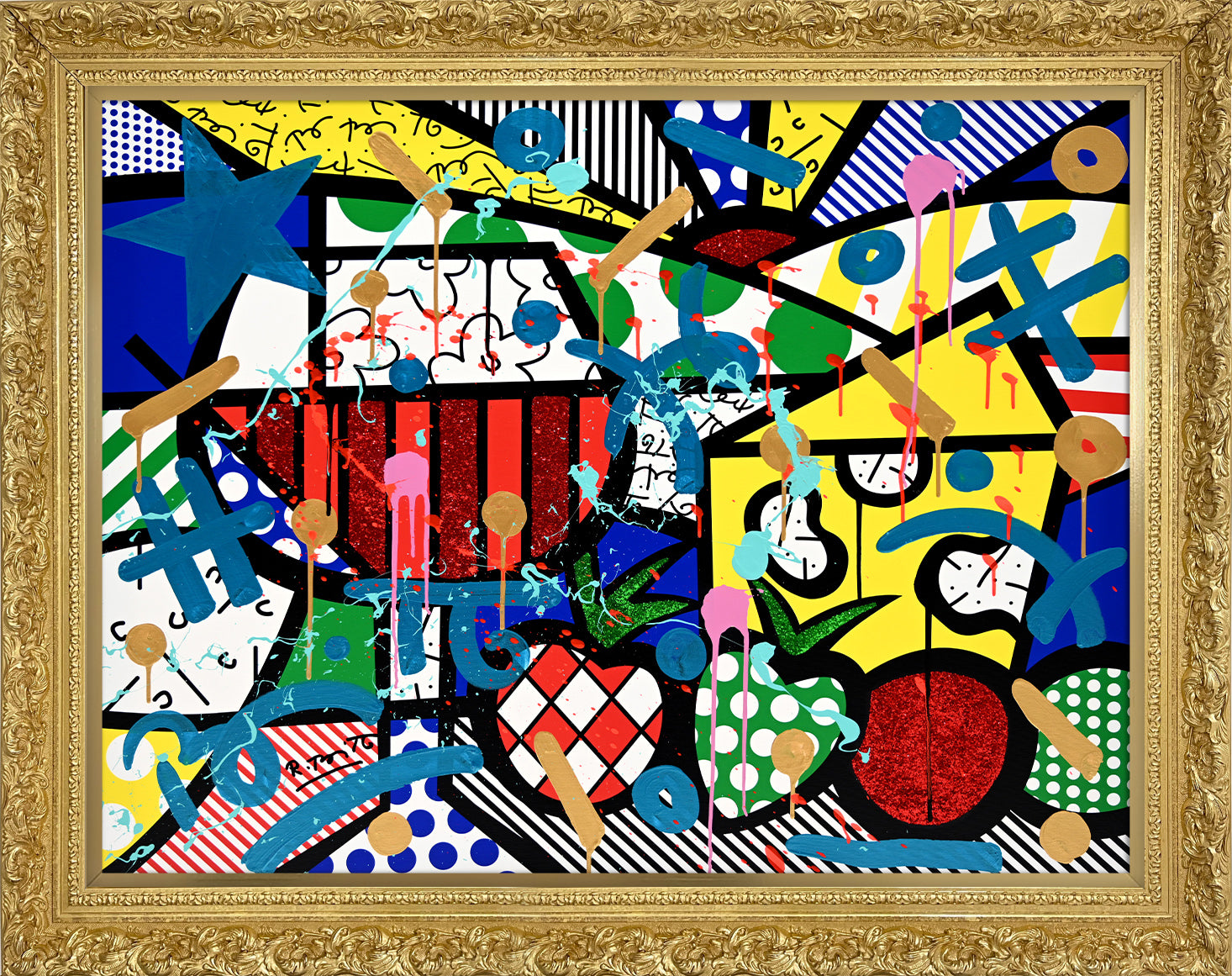 modern pop art swiss alps mixed media original vibrant home decor