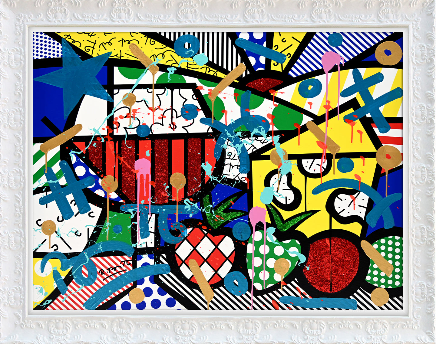 swiss alps mixed media original artistic colorful design collectible