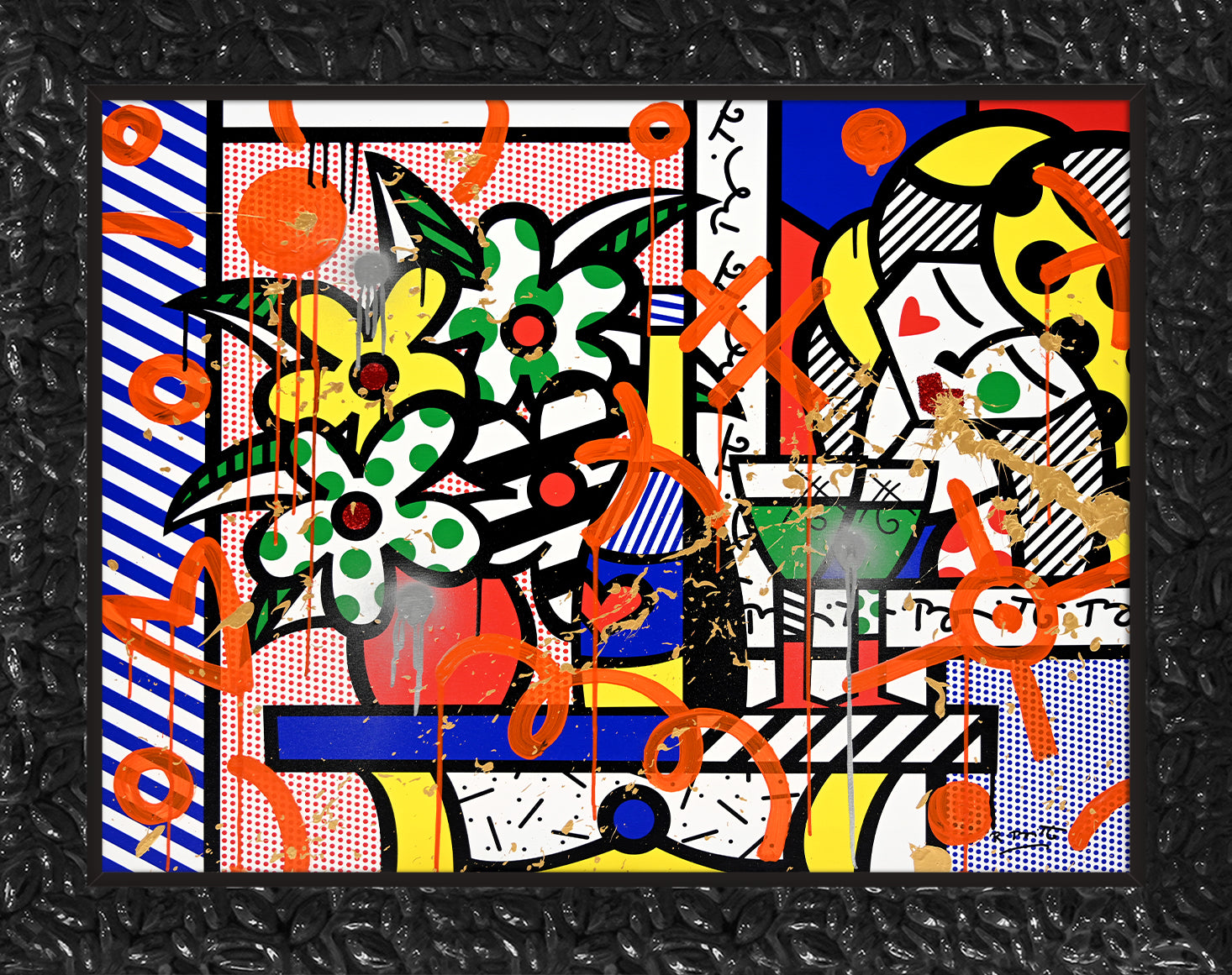flowers bouquet mixed media original artistic colorful design collectible