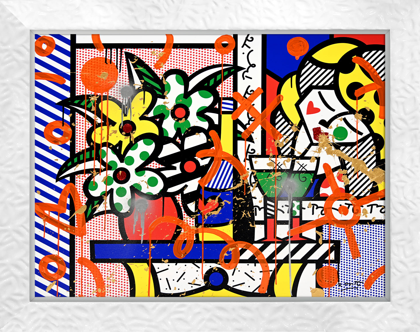 flowers bouquet mixed media original artistic colorful design collectible