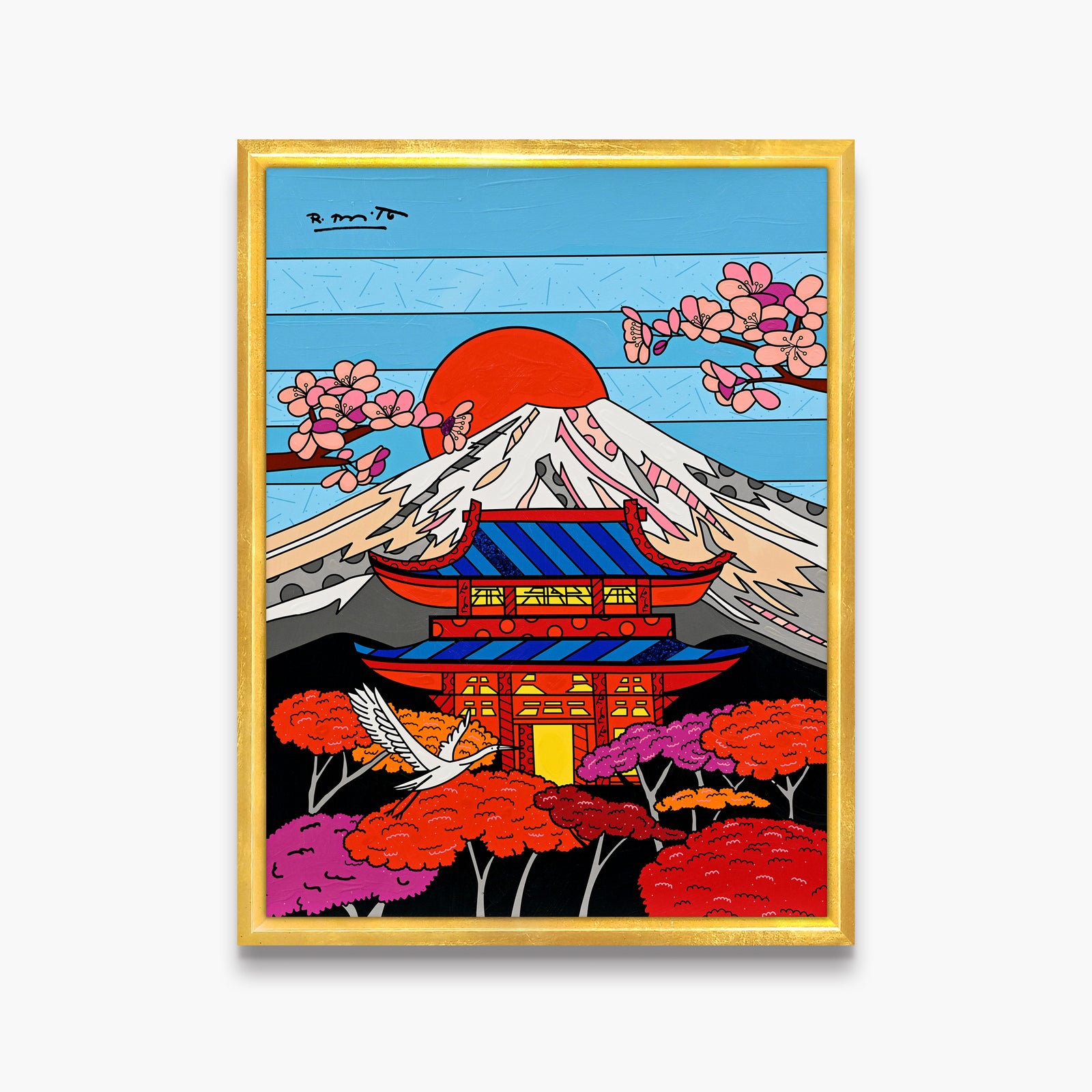 Temple of The Rising Sun - Mixed Media Original
